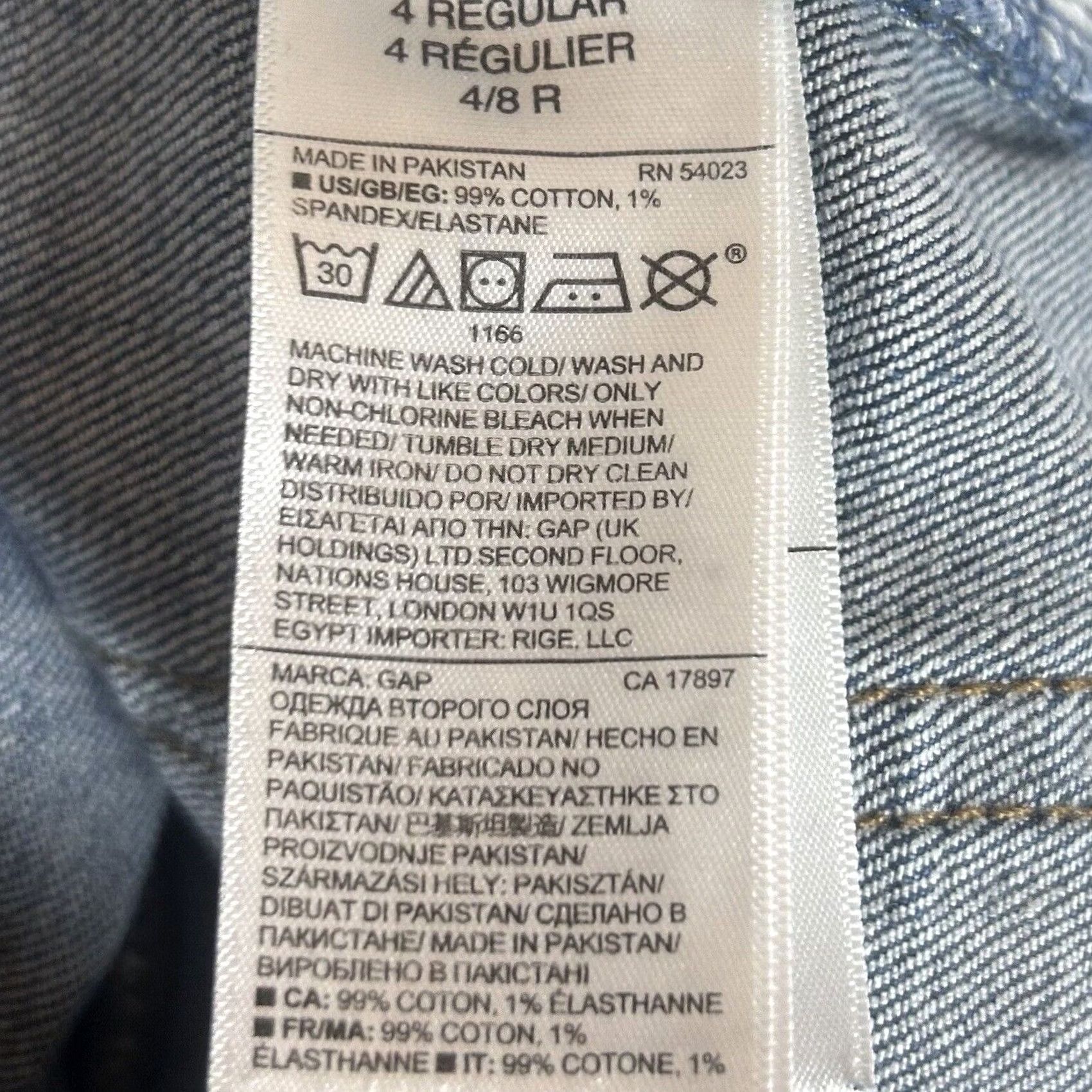 Gap Gap 1969 Jeans Womens Size 27R Ankle Blue Cotton Stretch Denim 5-Pocket Straight Regular Rise Mid Vintage: No Size 27" / US 4 / IT 40 - 4 Thumbnail