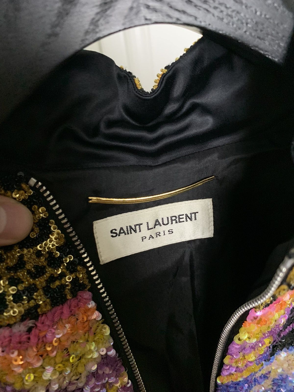 Saint Laurent Paris Saint Laurent 2016SS Palm tree sequins bomber jacket Size US S / EU 44-46 / 1 - 8 Thumbnail
