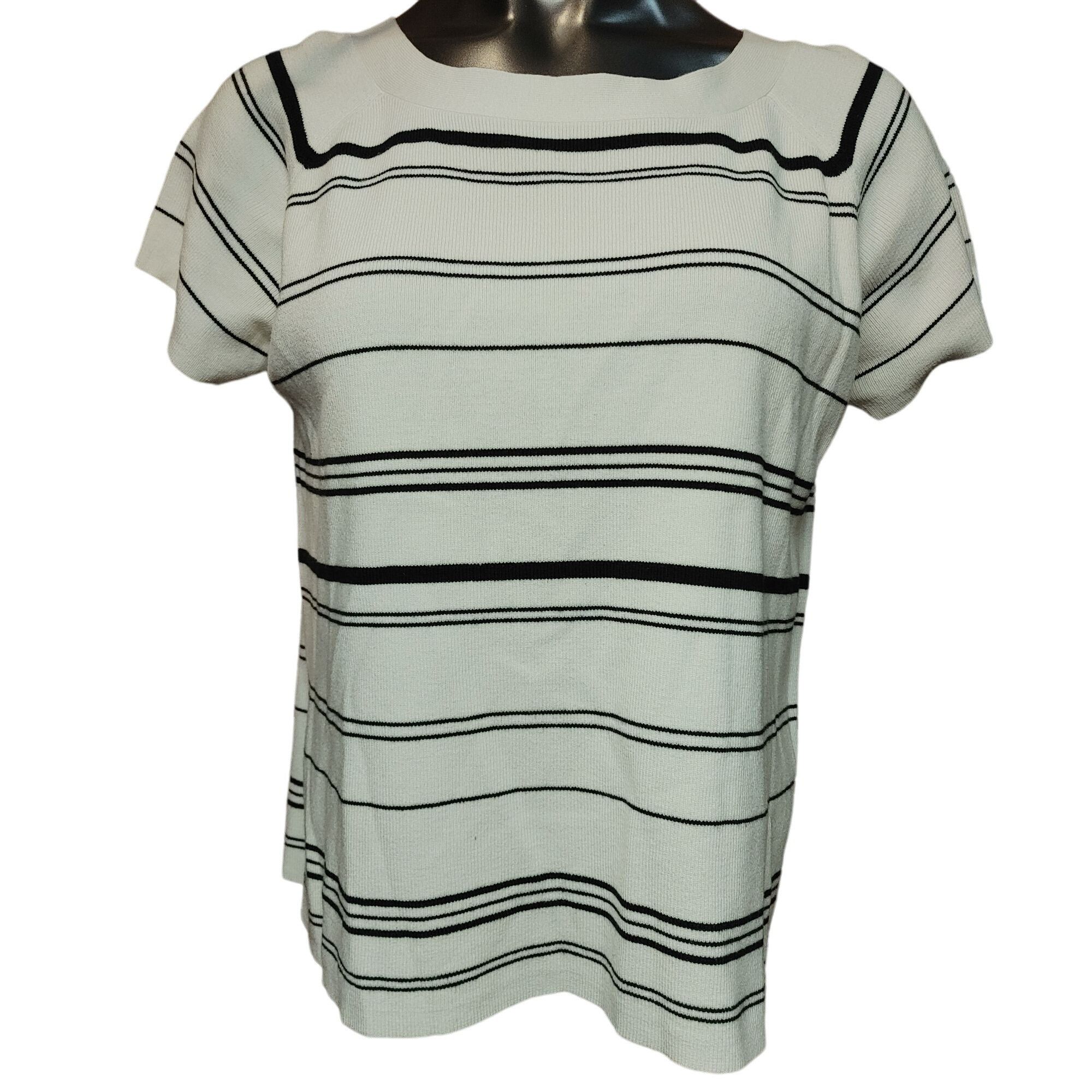 Other White Stag Women's White/Black Stripped Basic T-Shirt 40/42 Size XL / US 12-14 / IT 48-50 - 1 Thumbnail