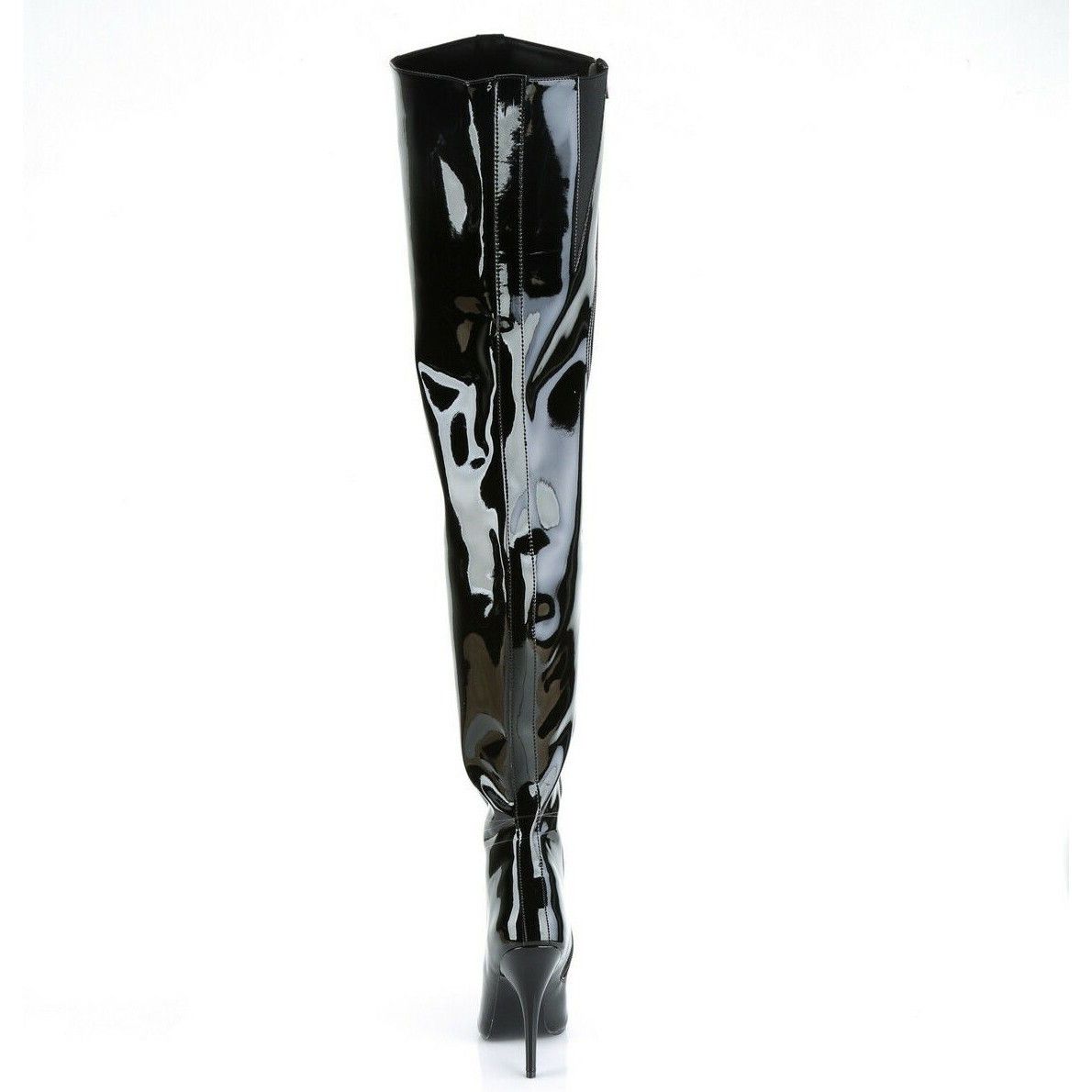 Other Seduce 4010 Black Patent Thigh High Crotch Boot Chaps Stilet Size US 8 / IT 38 - 5 Thumbnail