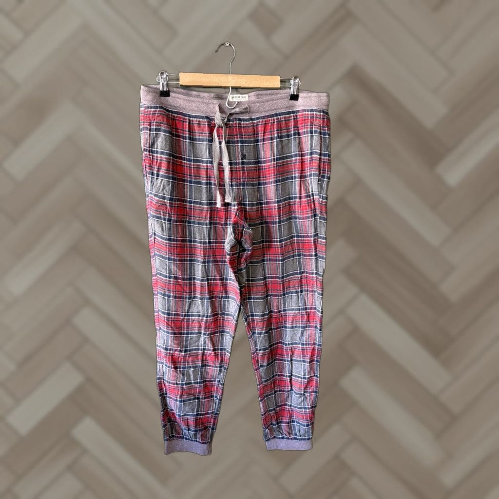 American Eagle Outfitters American Eagle Pants Mens Adult Large Red Plaid Lounge Drawstring NWT Size US 33 - 1 Thumbnail