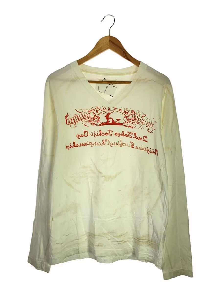image of Maison Margiela Ss06 Reversed Graphic Long Sleeve Tee in White, Men's (Size Medium)