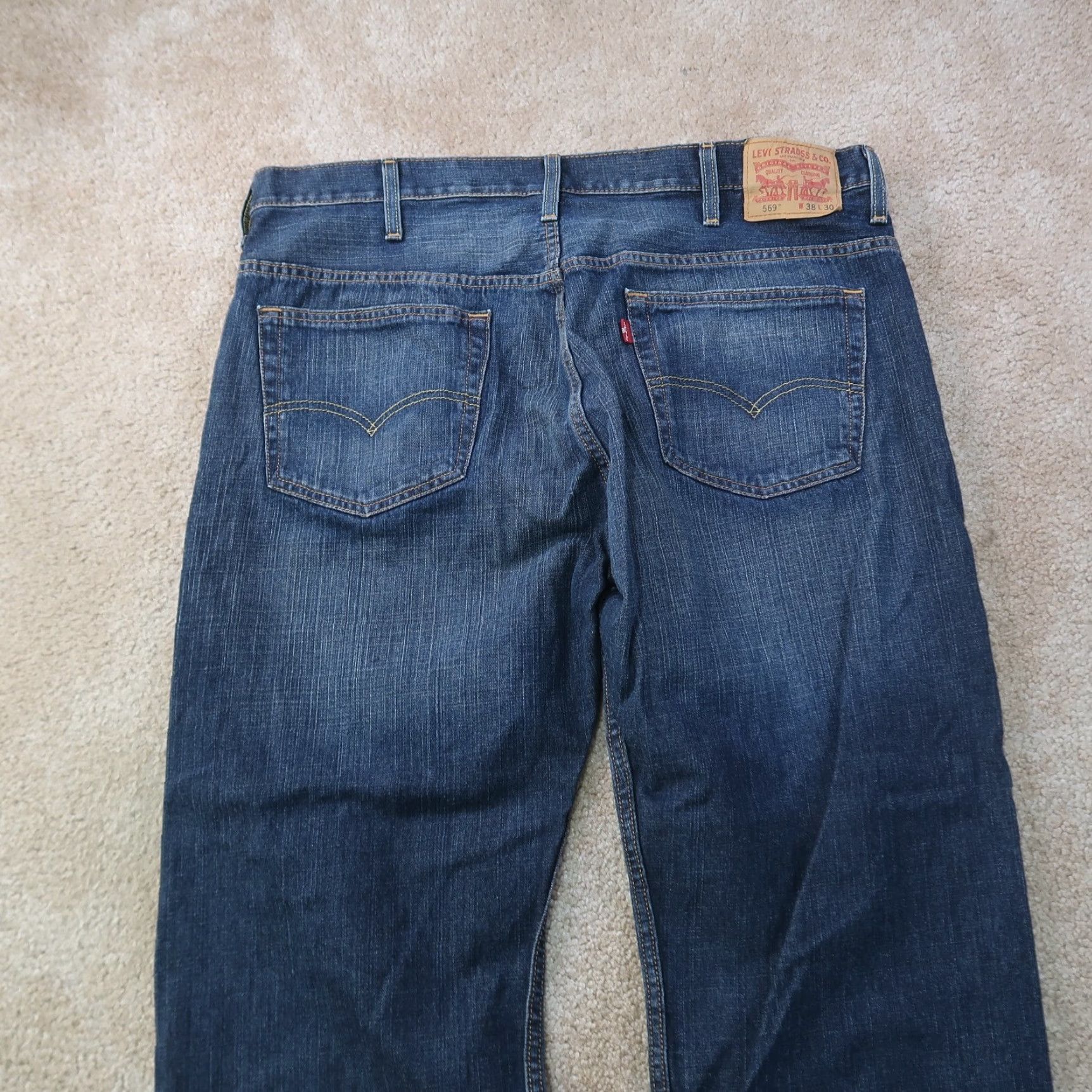 Levi's Levi's Jeans 569 Straight Men 38x30 Blue Denim 5-Pocket Relaxed Baggy Medium Wash Size US 38 / EU 54 - 7 Thumbnail