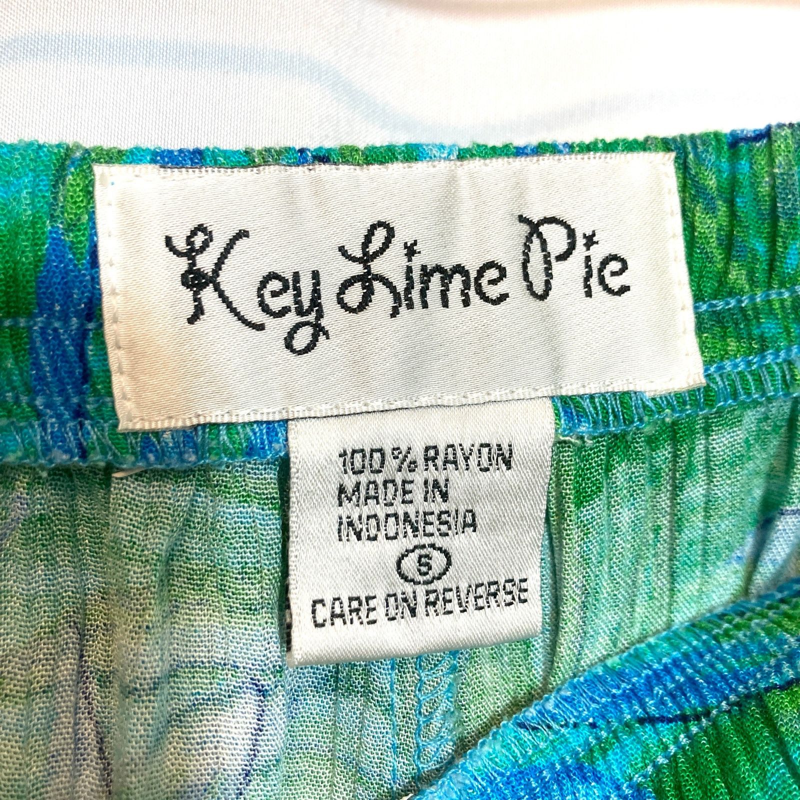 Other Vintage Key Lime Pie Tropical Top Pants 2 Piece Matching Set Size 28" / US 6 / IT 42 - 12 Thumbnail
