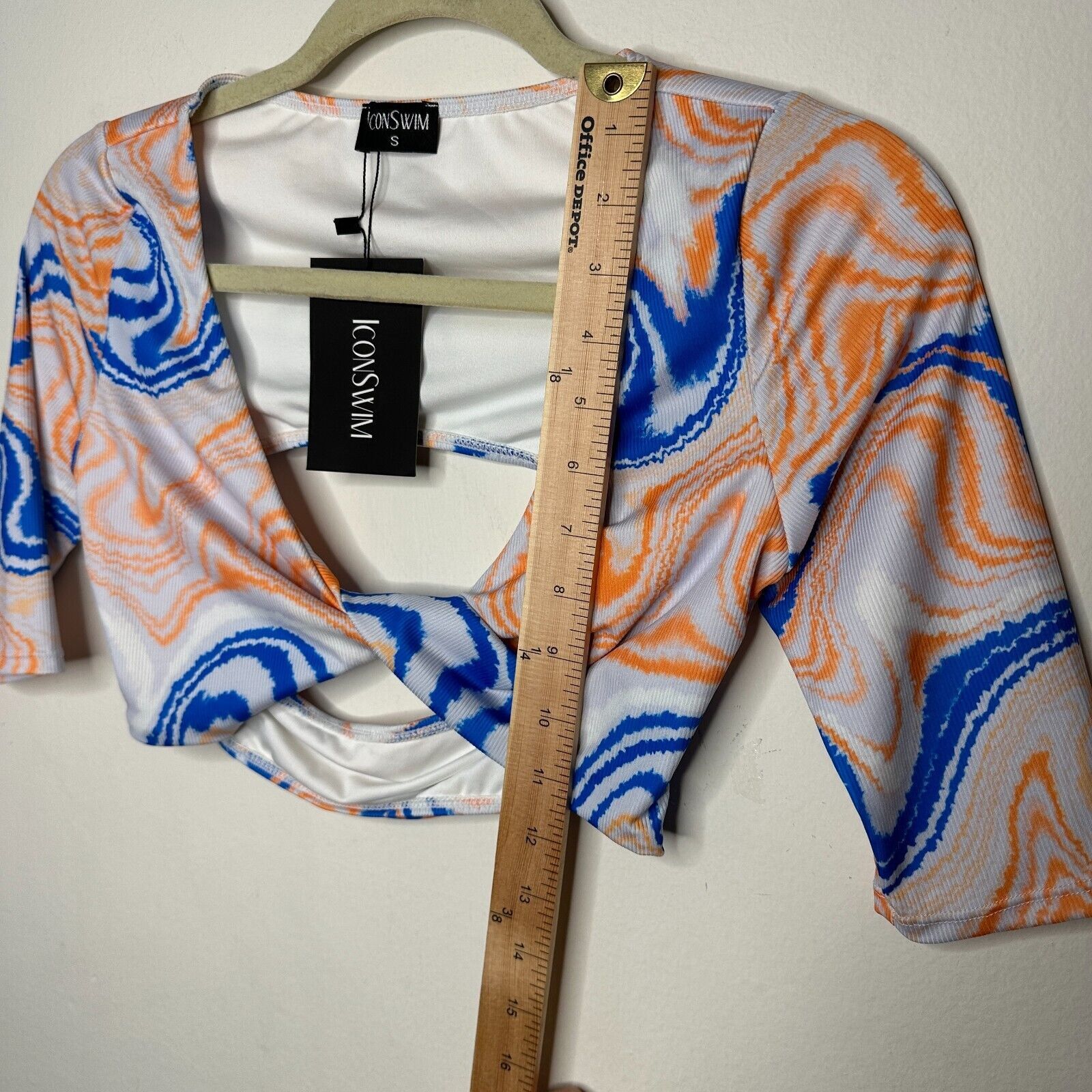 Other NWT Icon Swim Blue Orange Sunset Dive Wave Twist Front Top S Size S / US 4 / IT 40 - 6 Thumbnail