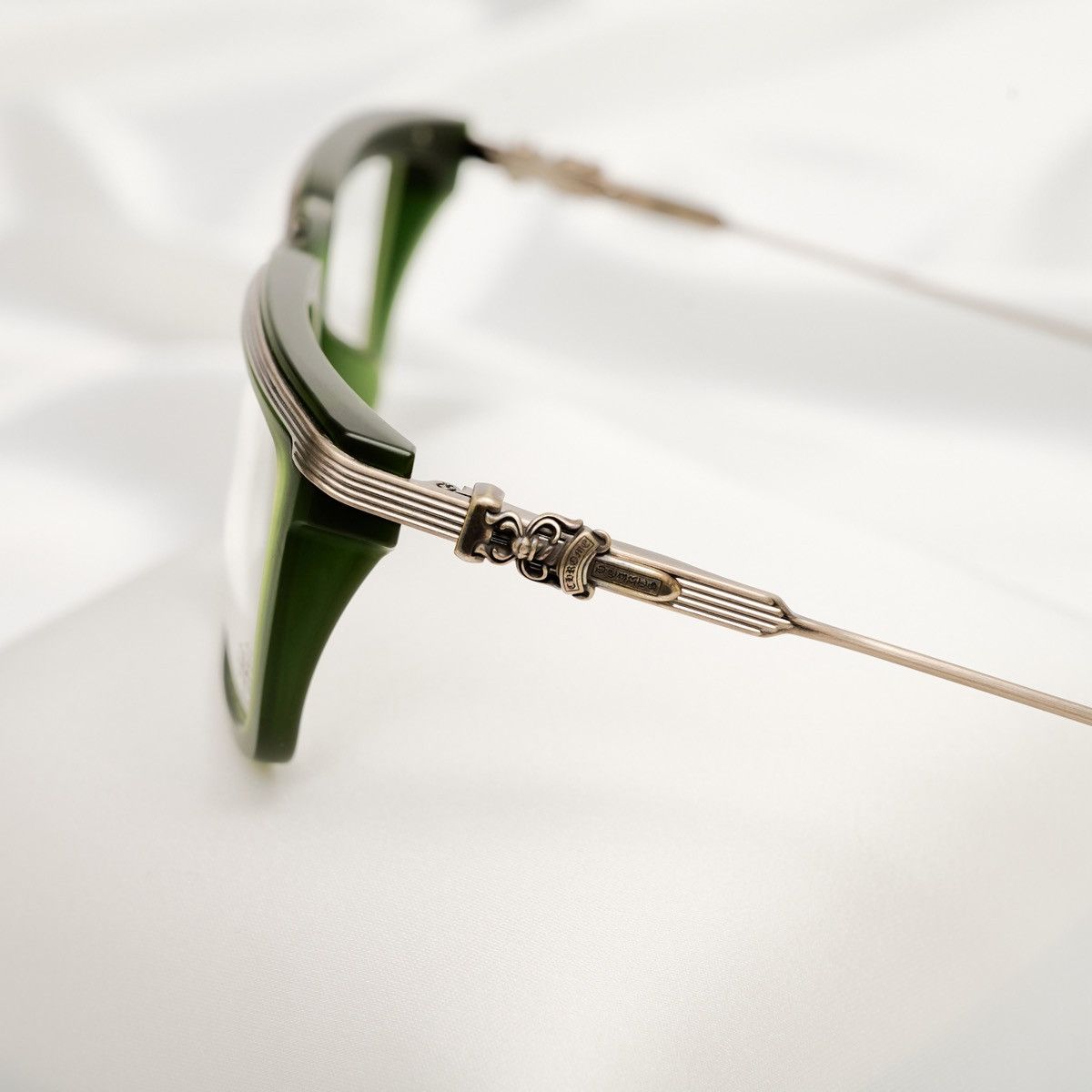 Chrome Hearts CHROME HEARTS TRYDIXAGAIN MATTE DARK OLIVE /ANTIQUE SILVER GLASSES Size ONE SIZE - 3 Thumbnail