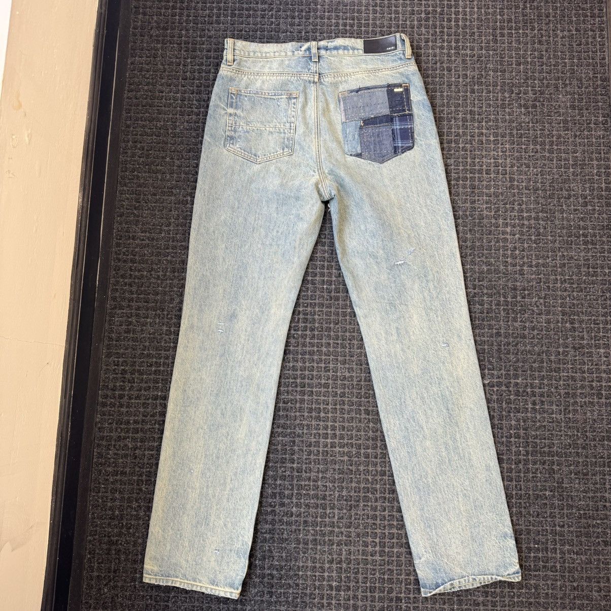 Amiri Amiri Blue Relaxed Boro Repair Jeans Size US 33 - 4 Thumbnail