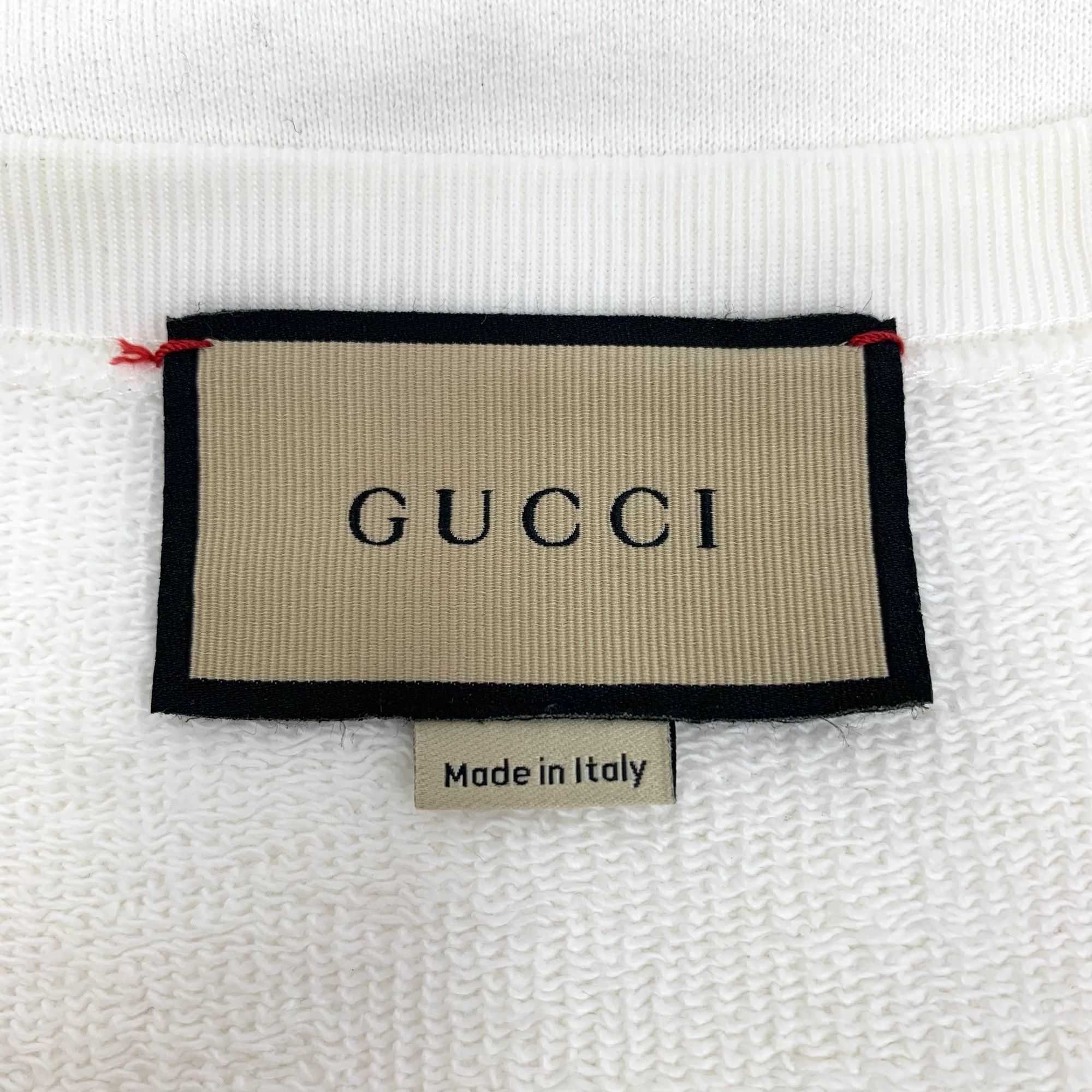 Gucci Gucci White Letter Mirror Print Cotton Round-Neck Long-Sleev Size L / US 10 / IT 46 - 2 Thumbnail