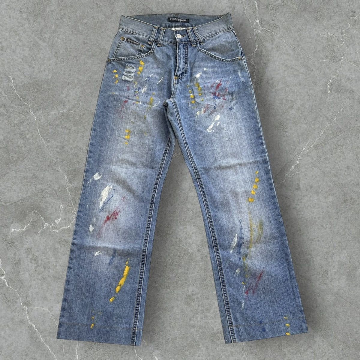 Dolce & Gabbana Dolce & Gabbana Paint Splatter Jeans Size 27" / US 4 / IT 40 - 1 Thumbnail