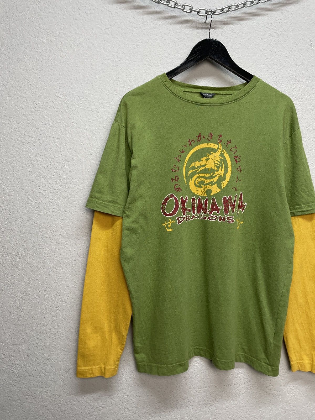 Japanese Brand Vintage y2k Okinawa Dragon Graphic Layered Longsleeve Tee Size US L / EU 52-54 / 3 - 3 Thumbnail