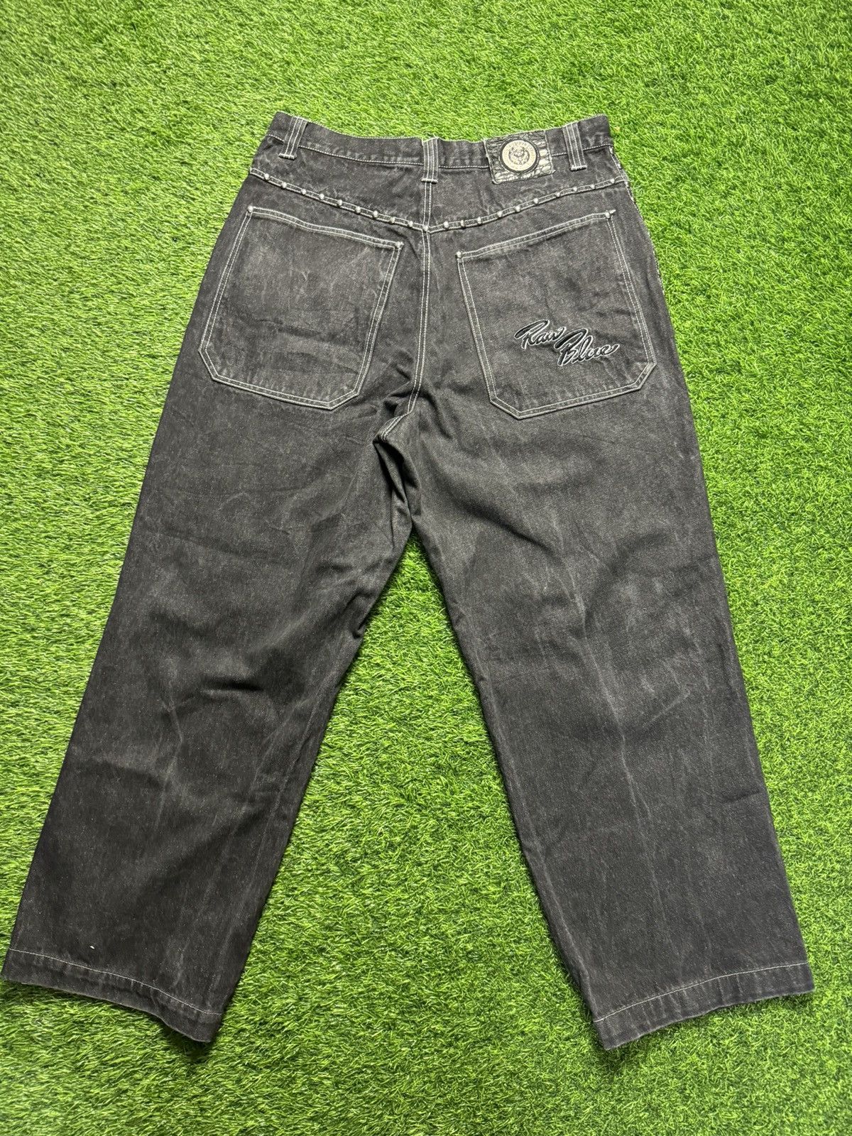 JNCO RAW BLUE - side stud baggy jeans Size US 33 - 15 Thumbnail
