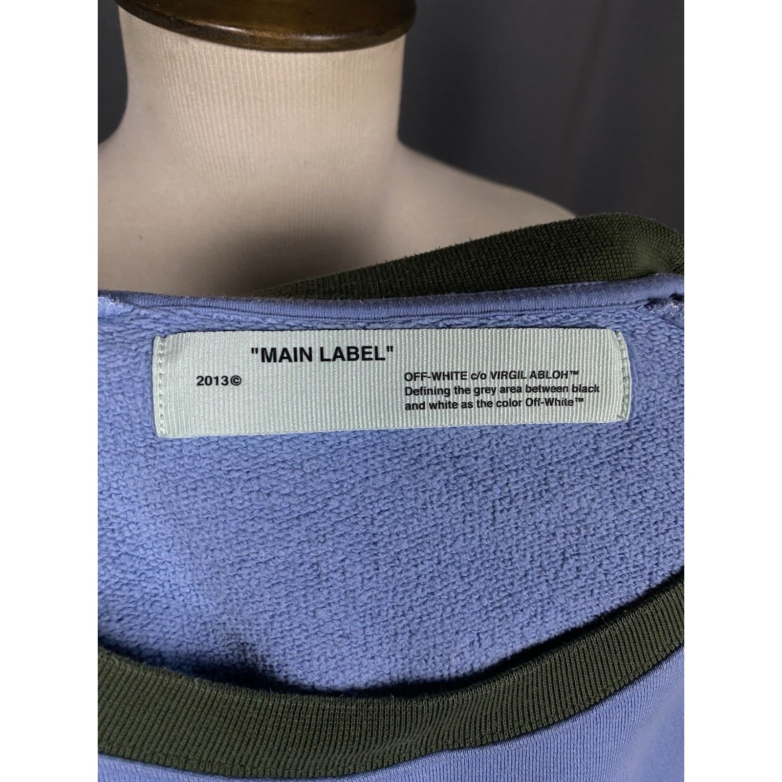 Off-White Off-White Men's Blue Oversized Crewneck Sweater Size M Size US M / EU 48-50 / 2 - 6 Thumbnail