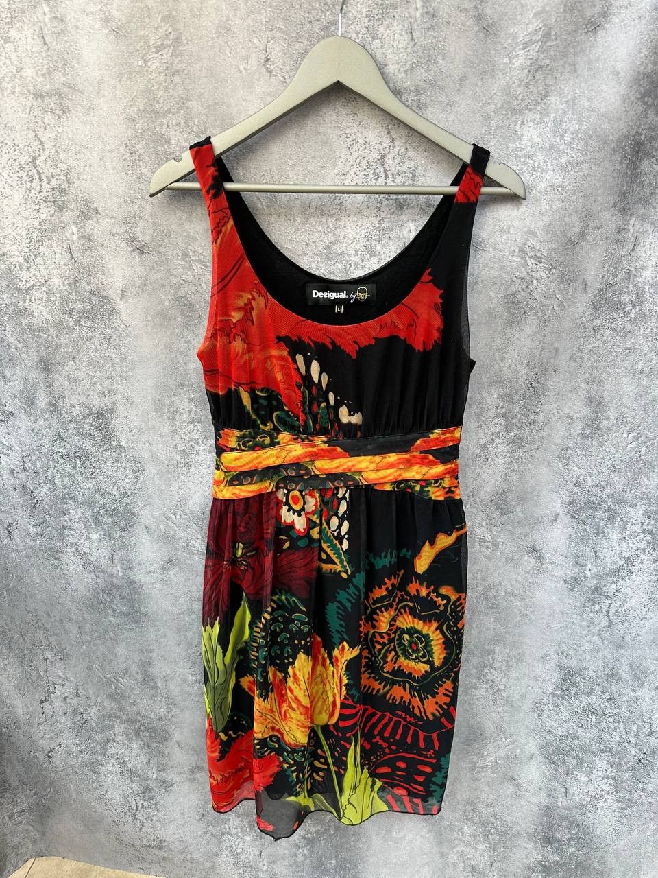 Desigual × Karl Lagerfeld Desigual By Karl Lagerfeld Florecilla Dress Floral Mesh Size L / US 10 / IT 46 - 2 Thumbnail
