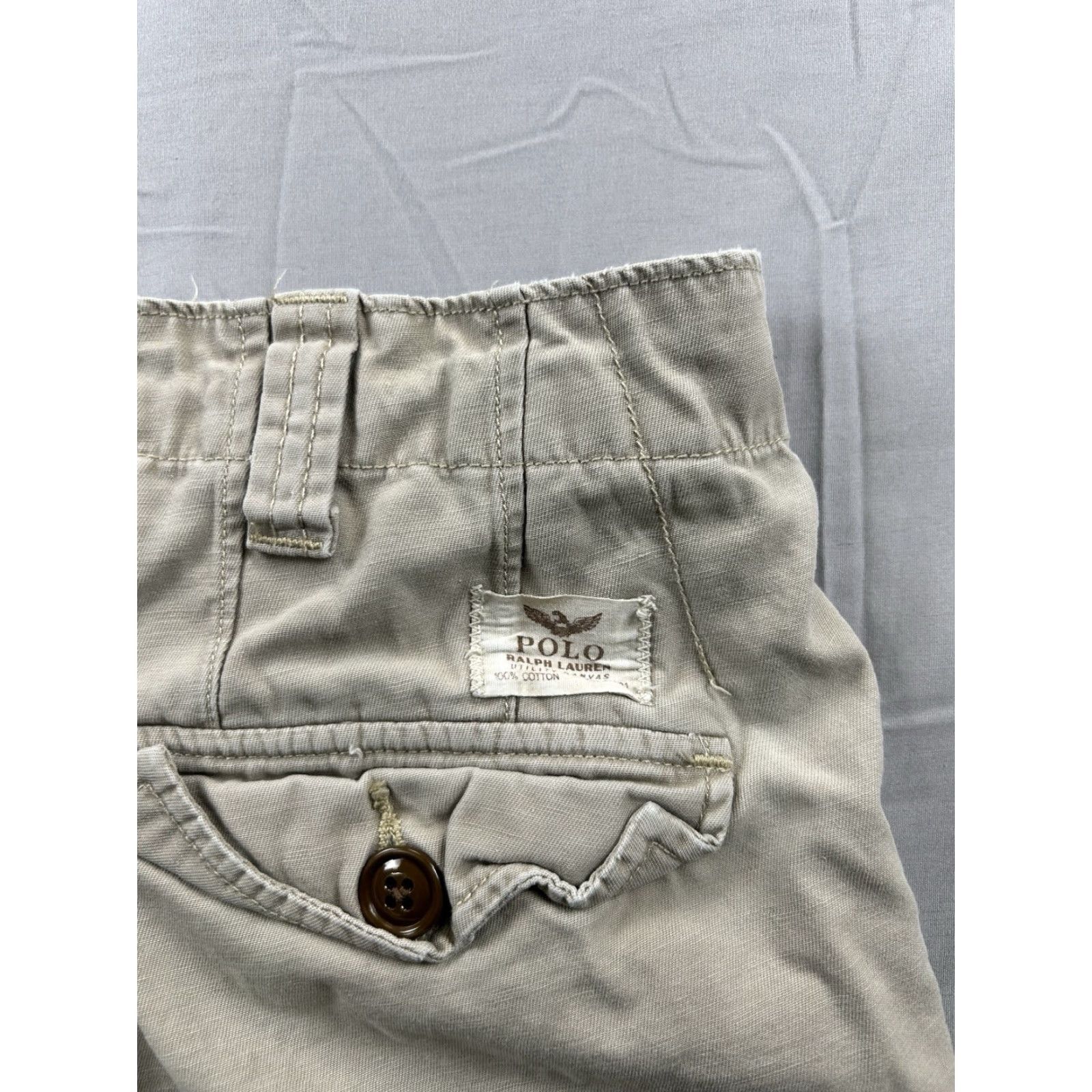Polo Ralph Lauren VINTAGE Polo Ralph Lauren Cargo Shorts Men 36 Beige Canvas Military Style Khaki Cargo Utility Size US M / EU 48-50 / 2 - 6 Thumbnail