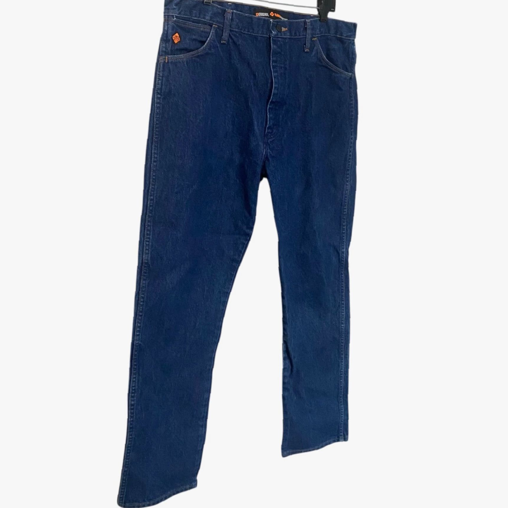 Wrangler VINTAGE Wrangler FR Flame-Resistant Original Fit Denim Jeans Men 38X34 Blue 38x34 FR13MWZ Western 5-Pocket Mens Size US 38 / EU 54 - 3 Thumbnail