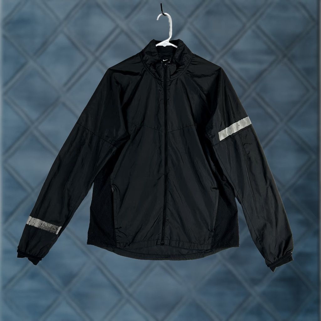 Nike Nike Running Full Zip Windbreaker Jacket Men M Black Vapor Reflective Athletic Outdoor Activewear Size US M / EU 48-50 / 2 - 1 Thumbnail