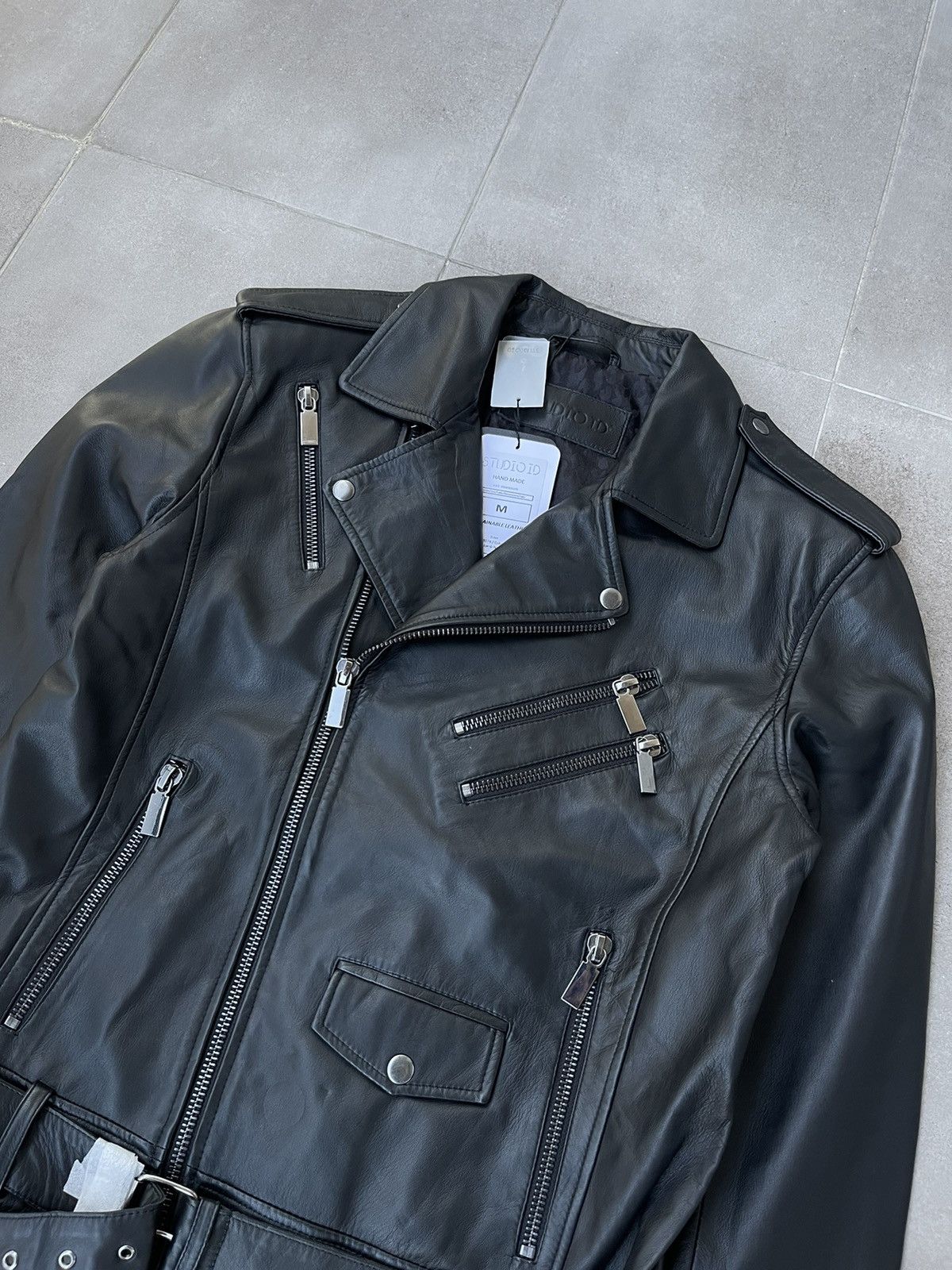 Leather !DS! AW22 Studio ID Biker Black Leather Jacket Size US M / EU 48-50 / 2 - 11 Thumbnail