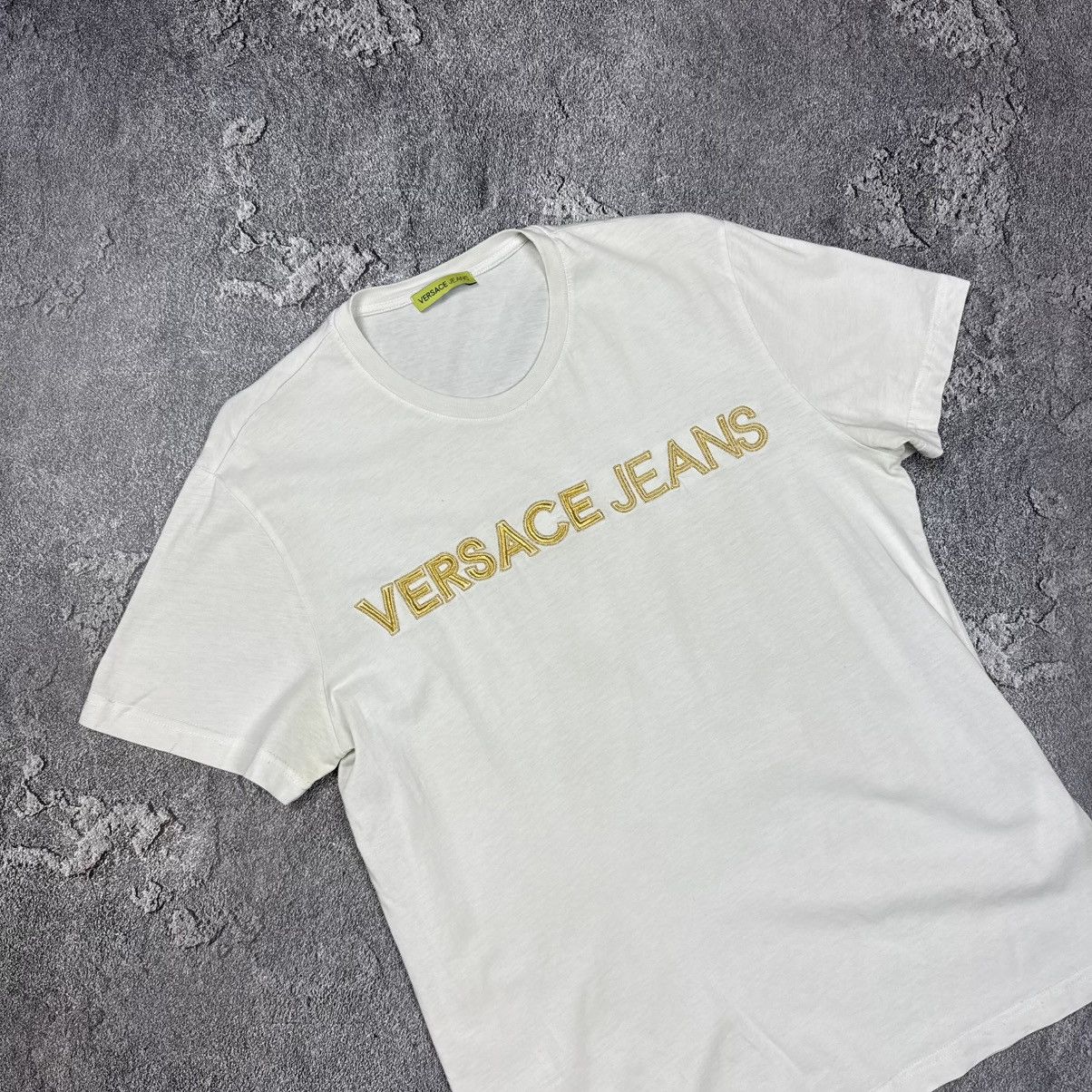 Versace Versace Jeans T-Shirt Big Logo White/Gold Luxury Lize XL Size US XL / EU 56 / 4 - 5 Thumbnail