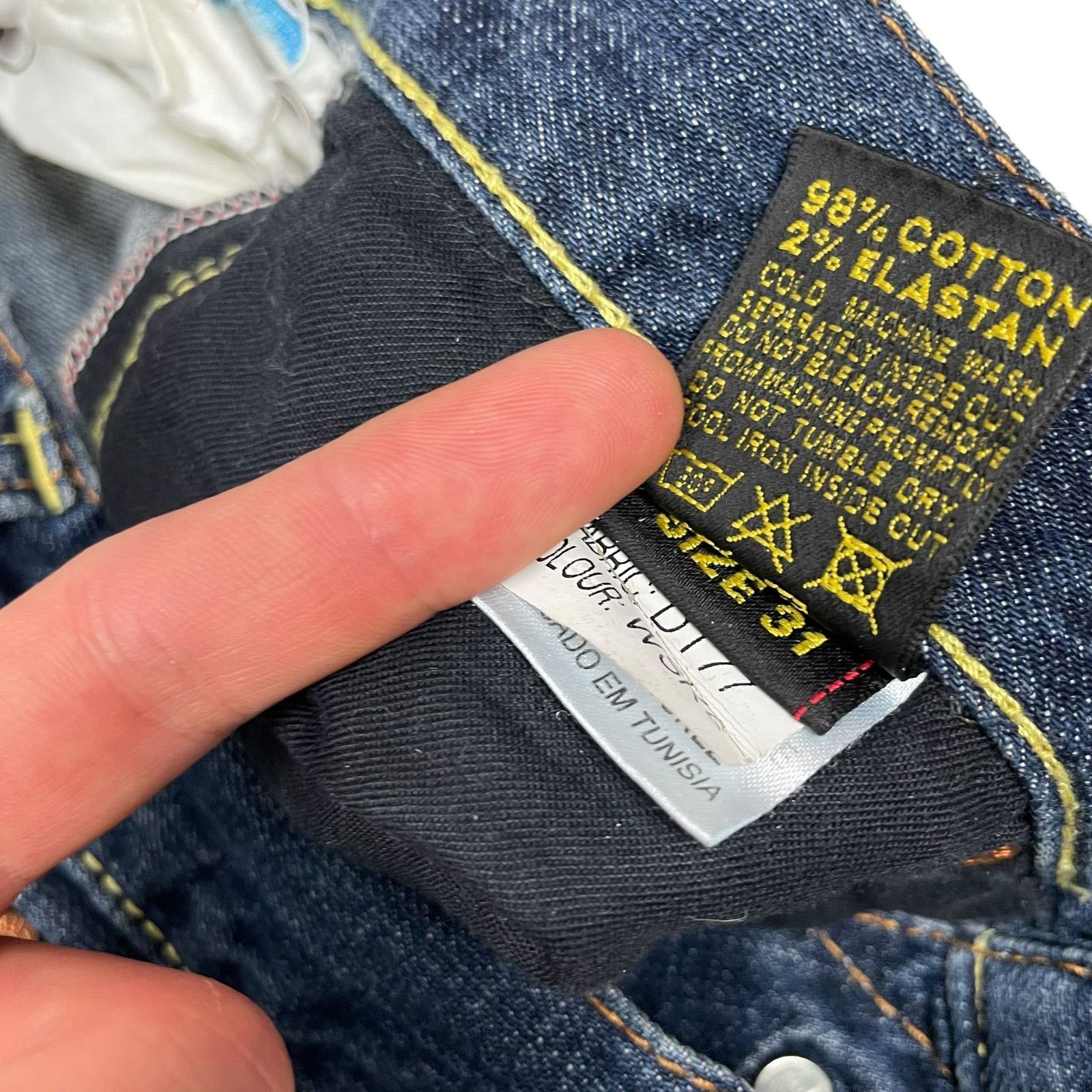 Evisu Evisu Women's Blue Cotton Denim Low Rise Boyfriend Short 31 Size 31" - 11 Thumbnail