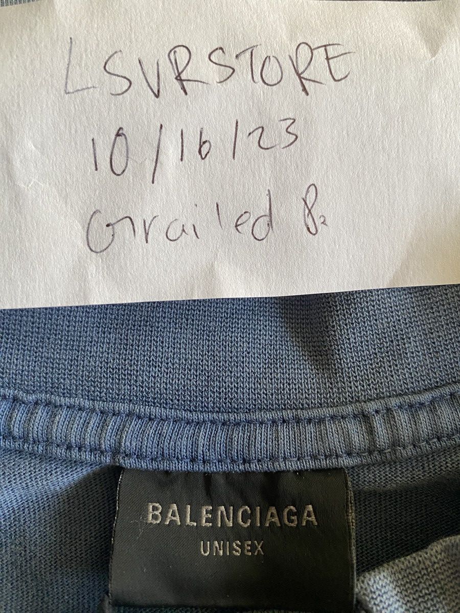 Balenciaga Balenciaga BE KIND Tee Blue Medium Size US M / EU 48-50 / 2 - 2 Thumbnail