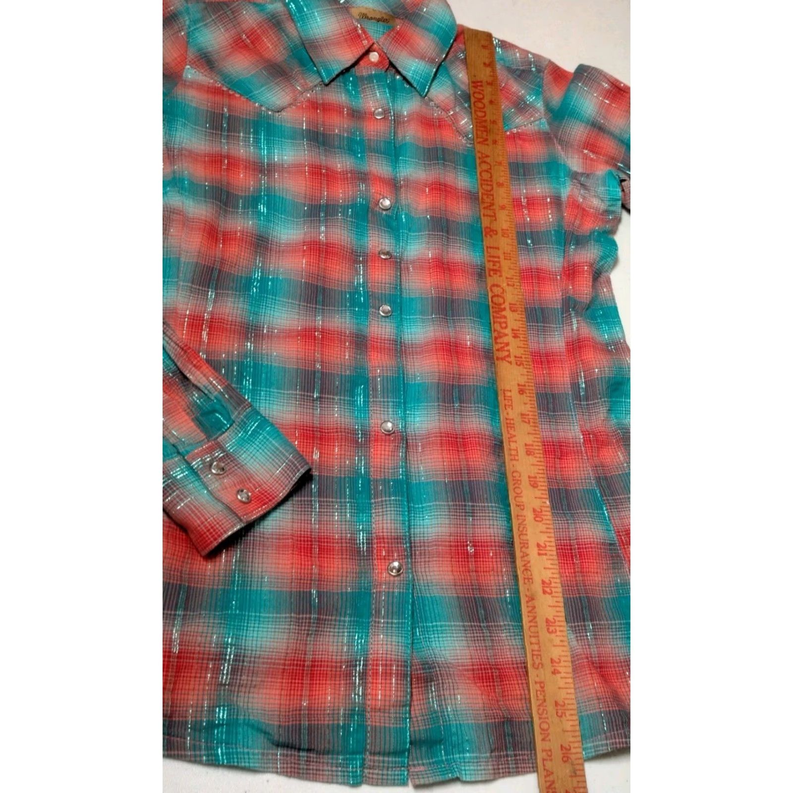 Wrangler VINTAGE Wrangler Women's Western Shirt XS Long Sleeve Plaid Rhinestone Snap Cowgirl Rodeo Rodeo Western Style Size XS / US 0-2 / IT 36-38 - 5 Thumbnail