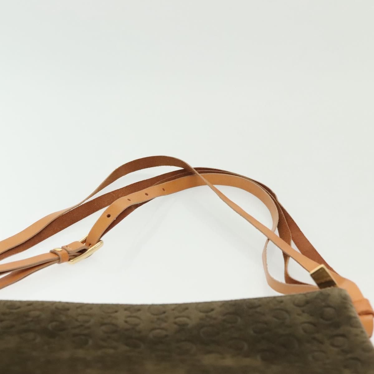 Celine CELINE C Macadam Canvas Shoulder Bag Suede Brown Gold Size ONE SIZE - 8 Thumbnail