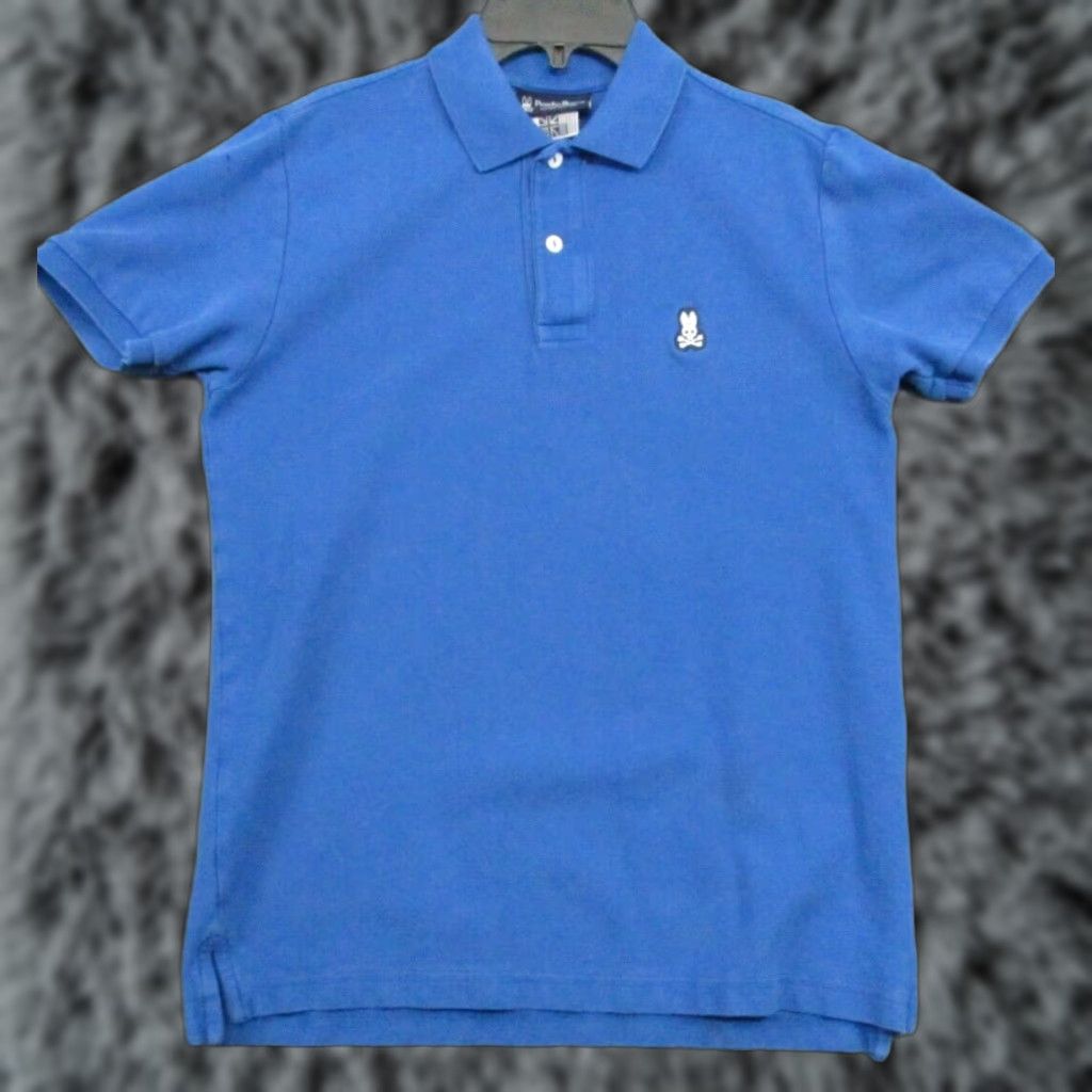 Psycho Bunny Psycho Bunny Shirt XXS Mens Blue Classic Textured Cotton Golf Polo Size US XXS / EU 40 - 1 Thumbnail