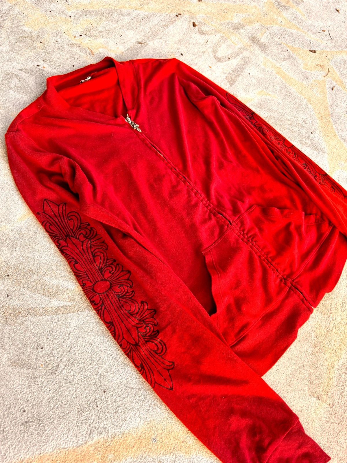 Chrome Hearts Chrome Hearts Red & Black Floral Track Zipup Size US S / EU 44-46 / 1 - 2 Thumbnail