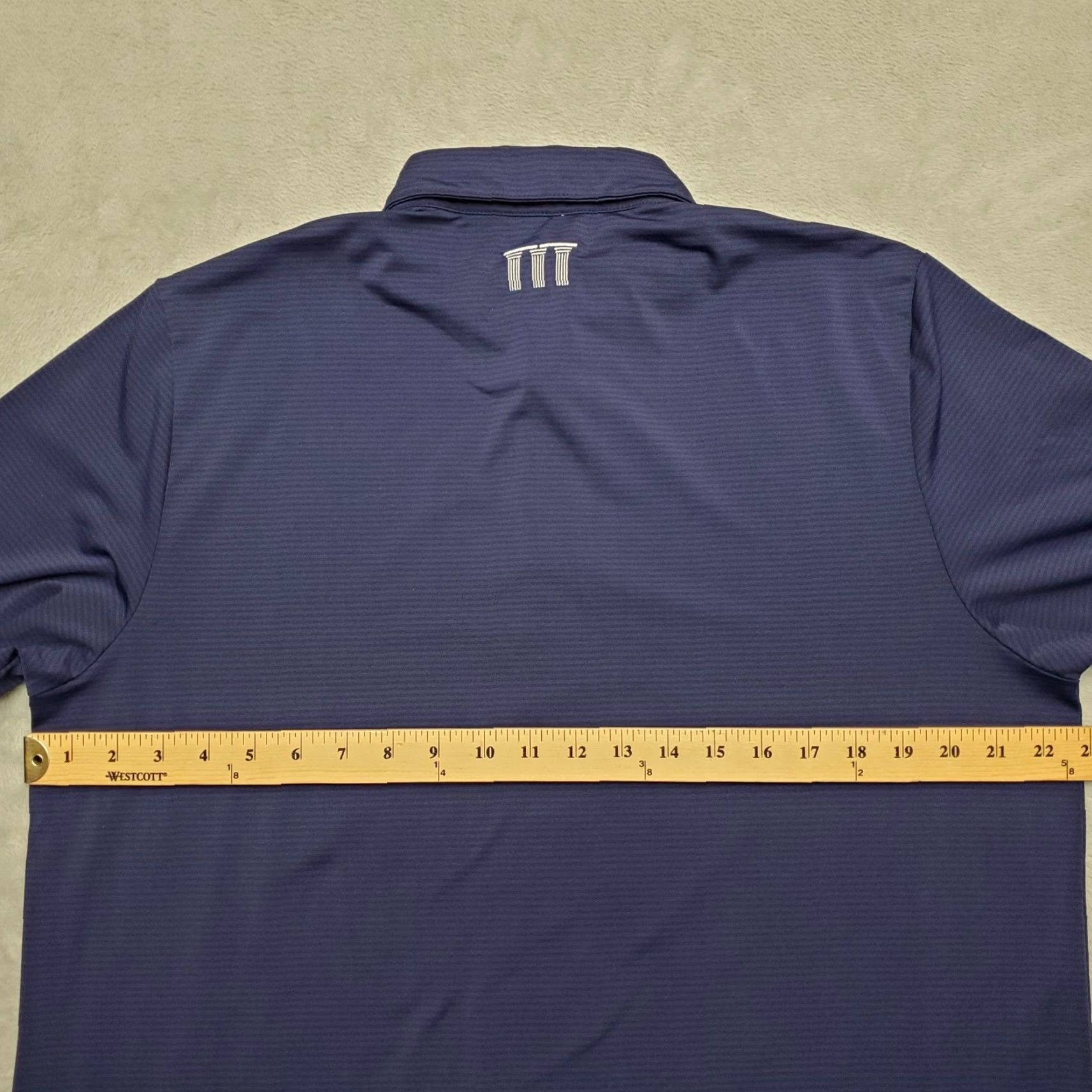 Vintage Criquet Shirt Mens Large Blue Polo Short Sleeve Performance Golf Casual Shirt Mens Blue Polo Short Sleeve Logo Accents Pockets Size US L / EU 52-54 / 3 - 8 Thumbnail