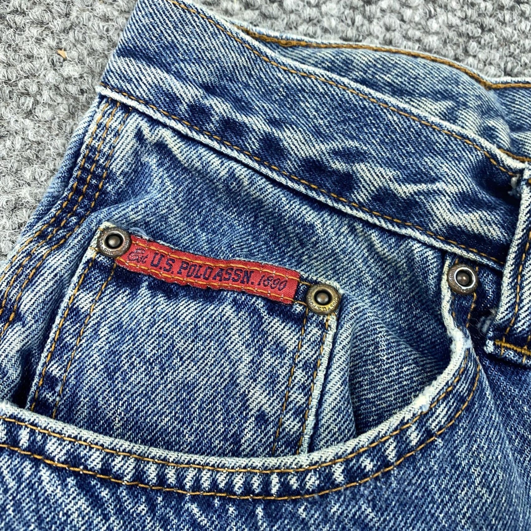 U.S. Polo Assn. US Polo Assn Shorts Mens 33 Blue Denim Carpenter Grunge Distressed Y2K Skate Size US XS / EU 42 / 0 - 3 Thumbnail