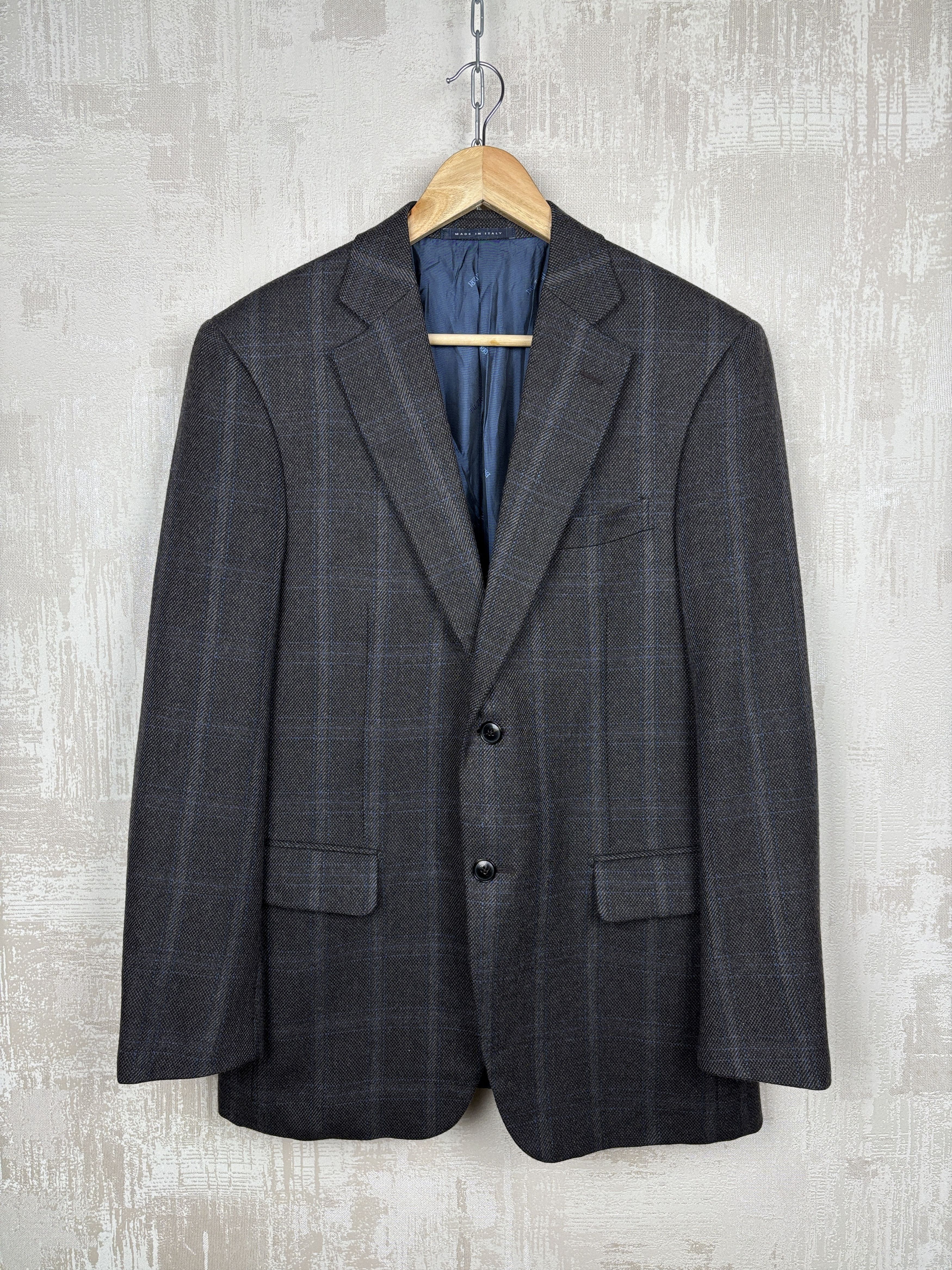 Pal Zileri Pal Zileri Wool Cashmere Check Blazer Elbow Pads EU 48 US 38 Size 38R - 2 Thumbnail