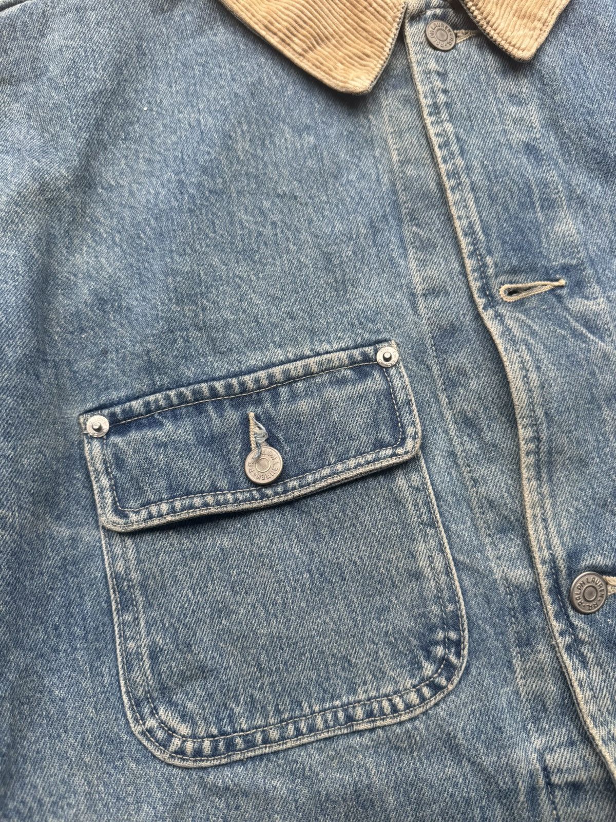 RRL Ralph Lauren × Ralph Lauren × Vintage Vintage RRL corduroy collar denim jacket ralph lauren Size US XL / EU 56 / 4 - 7 Thumbnail