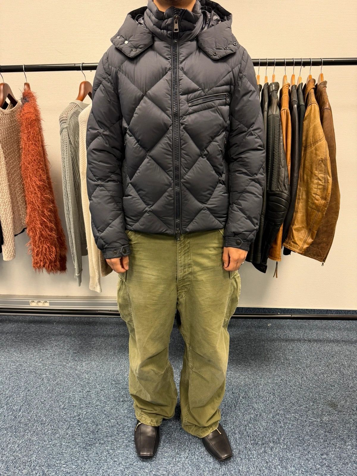 Moncler Moncler Maya Navy Blue Diamonds Puffer Down Hooded Jacket Size US M / EU 48-50 / 2 - 2 Thumbnail