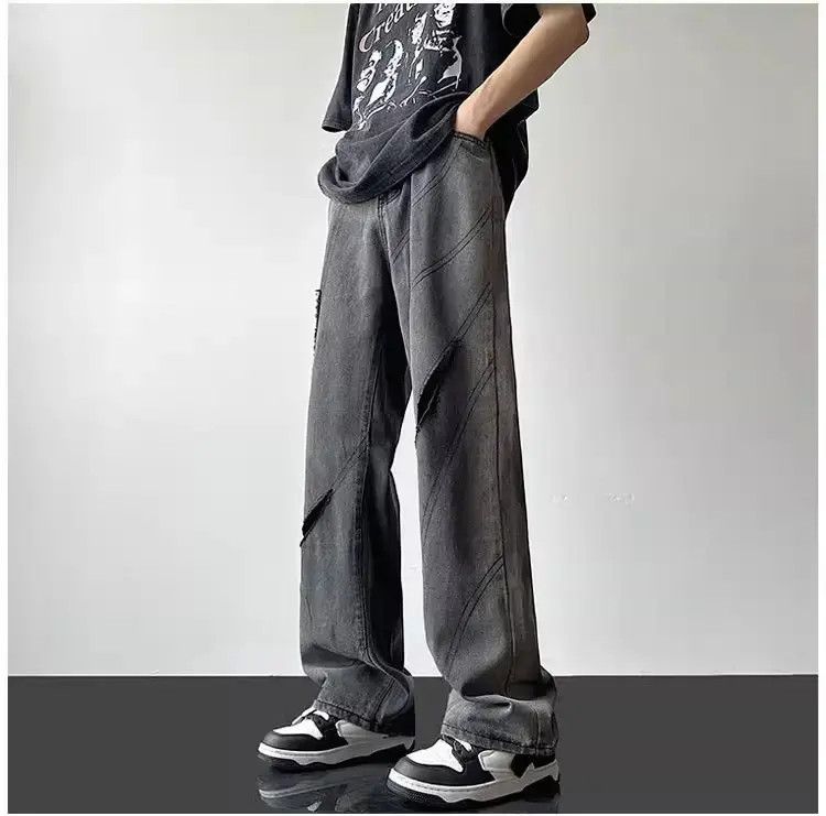 Japanese Brand Retro washed casual distressed jeans Size US 32 / EU 48 - 4 Thumbnail