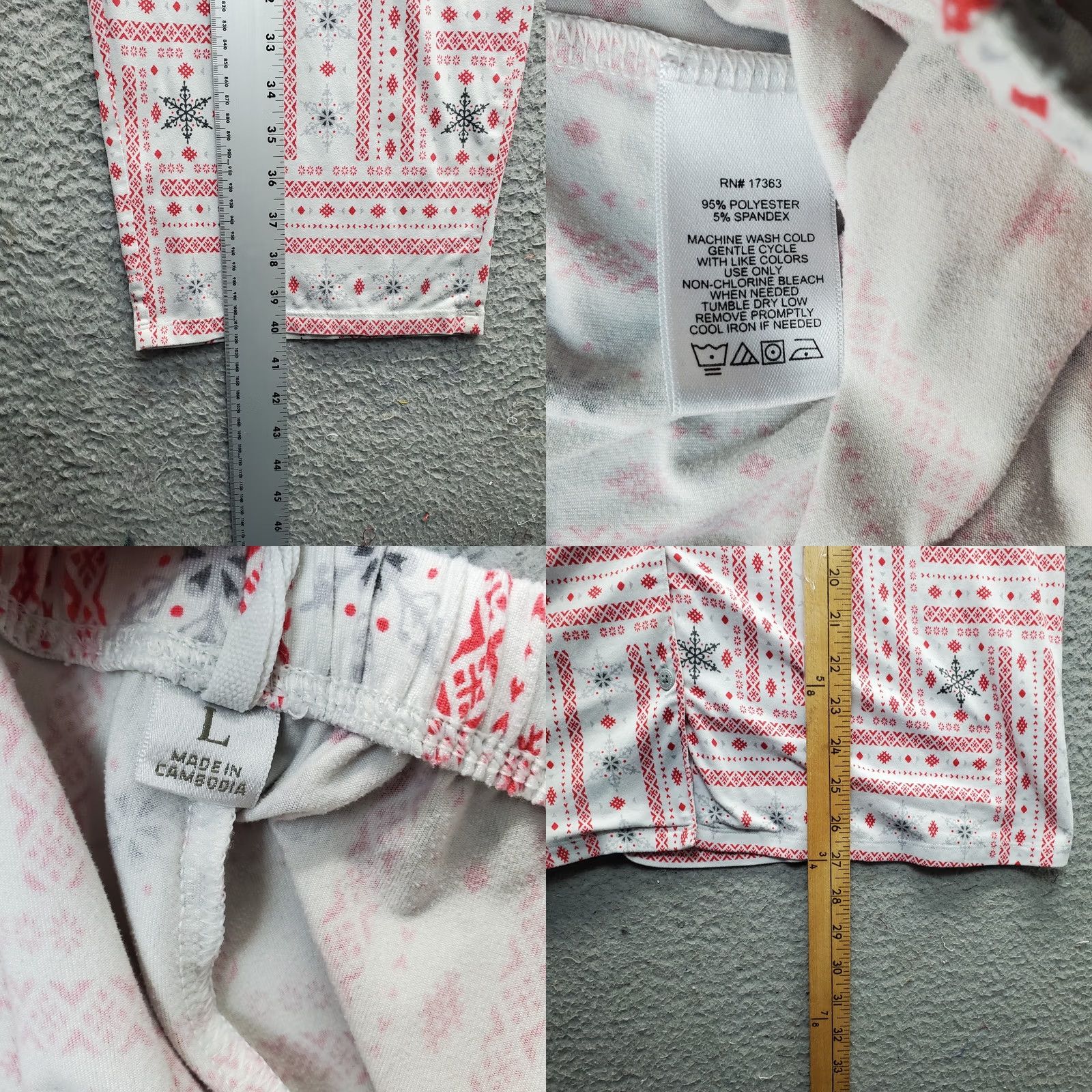 Ellen Tracy Ellen Tracy Pajama Set Womens L Multicolor Snow Flag Print Winter Button Front Size ONE SIZE - 8 Thumbnail