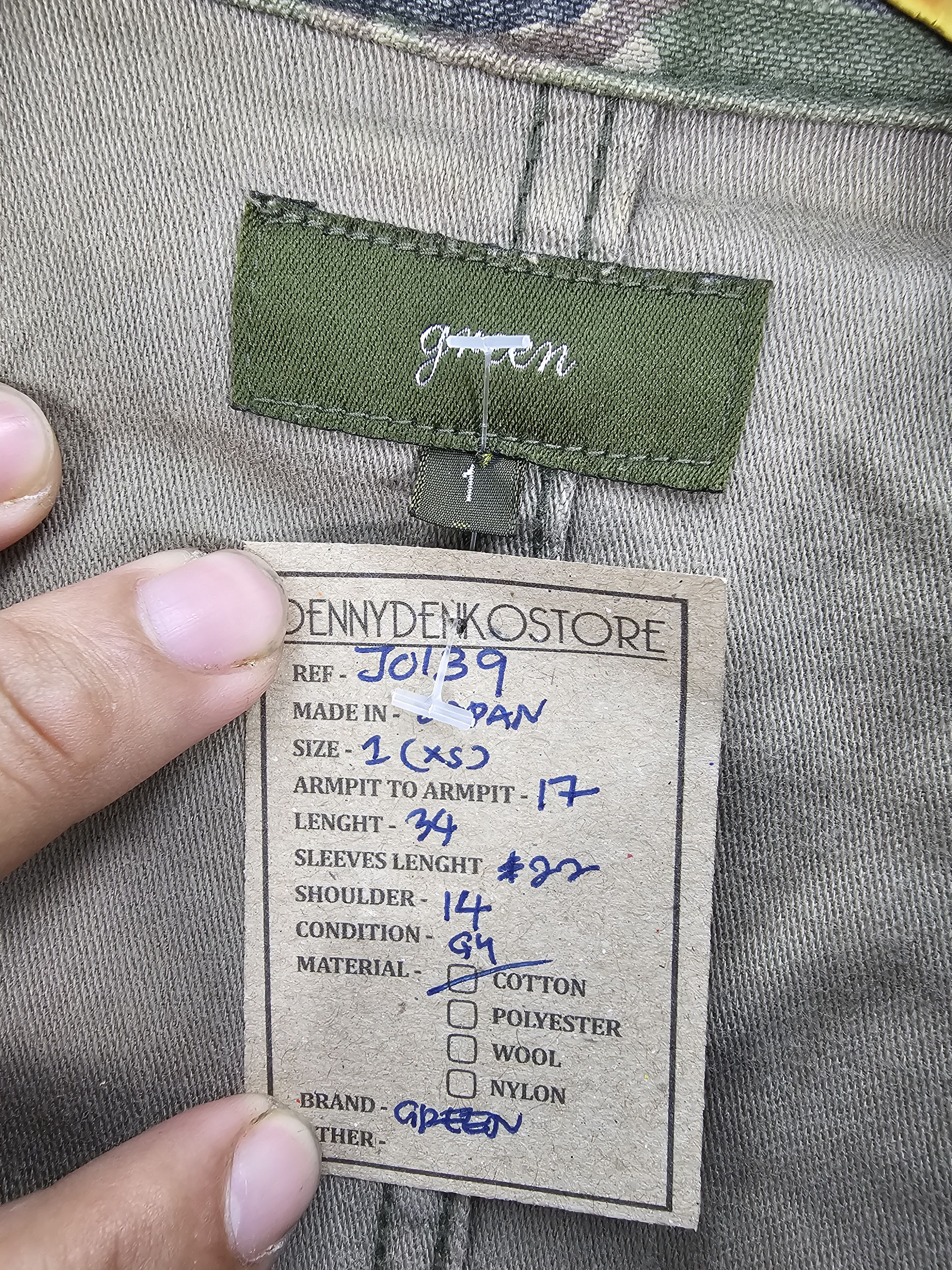 Japanese Brand GREEN Tiger Striped Camouflage Parka Military Jacket J0139 Size US XS / EU 42 / 0 - 13 Thumbnail