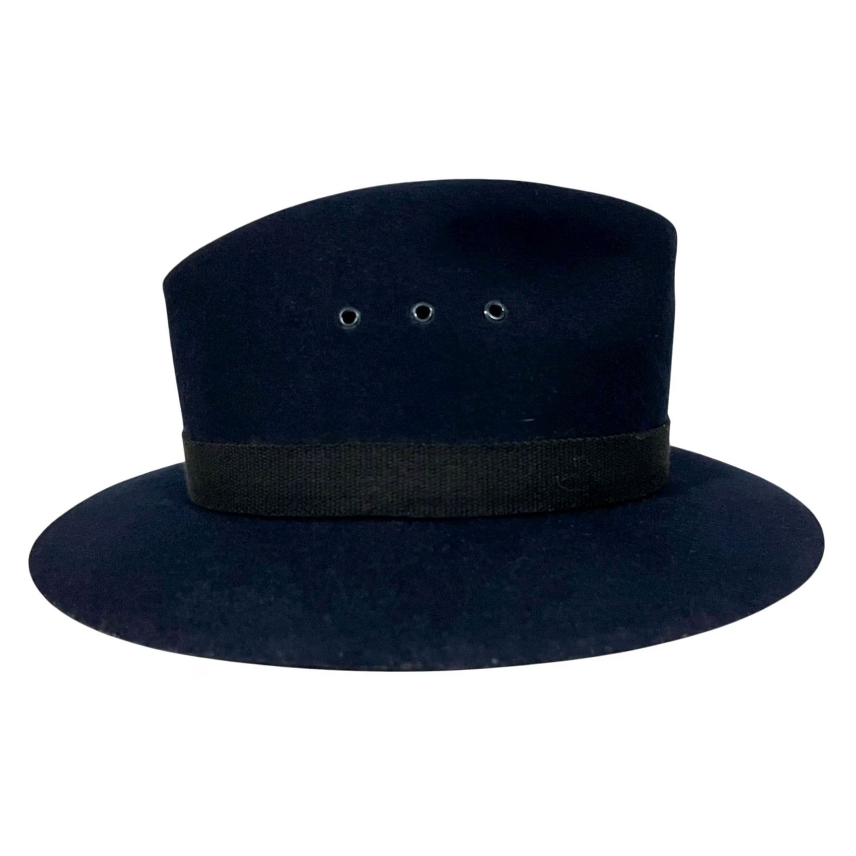 Vintage VINTAGE Kenwood Fedora Hat Men 100% Wool Navy Blue Lined Size 7 Band Wool Fedora Mens Blue Size ONE SIZE - 5 Thumbnail
