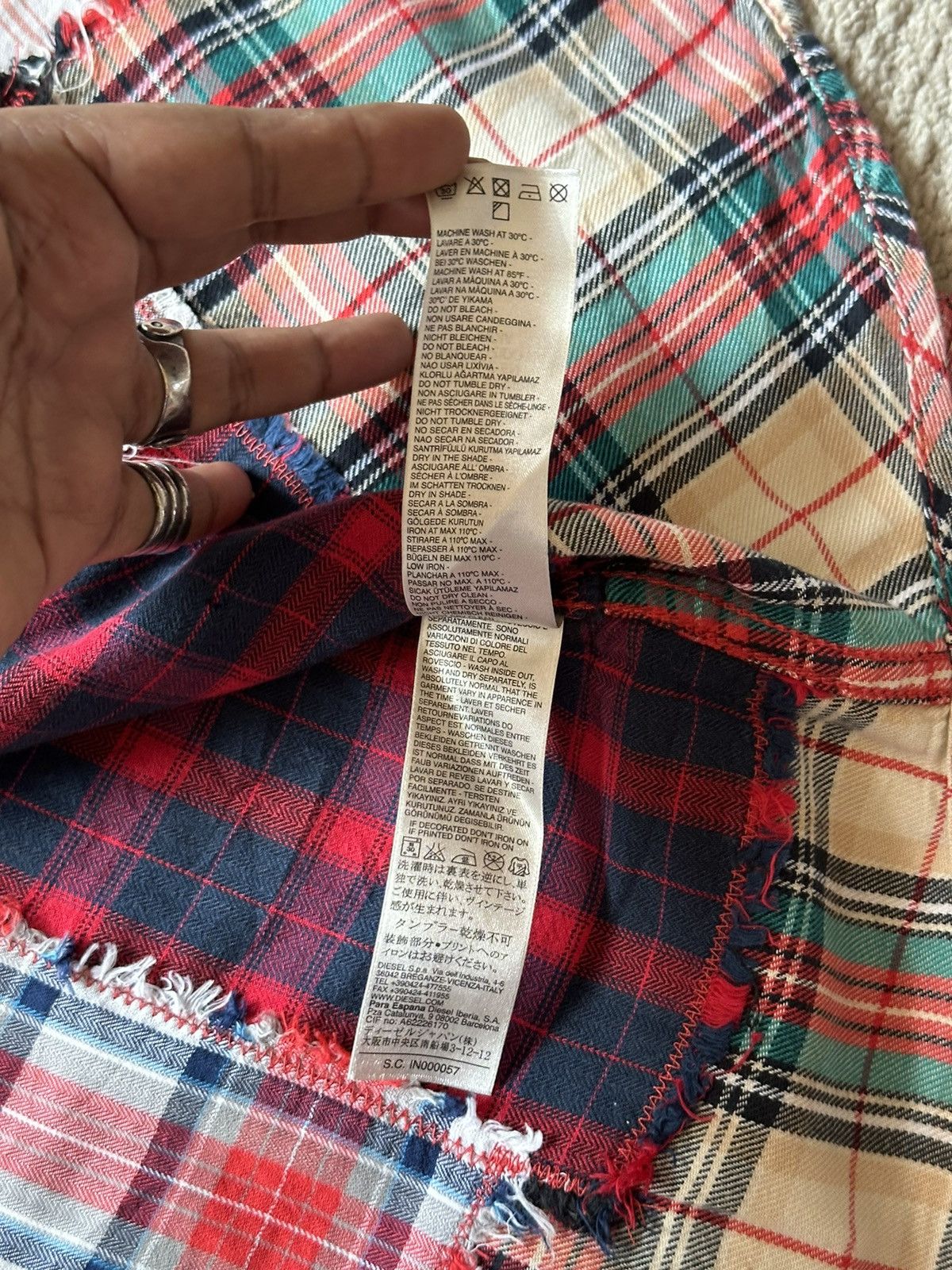 Diesel 2000s Diesel Patchwork Shirt Size US S / EU 44-46 / 1 - 15 Thumbnail