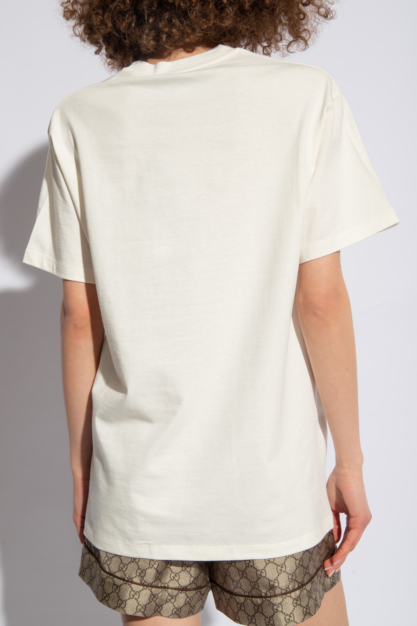 Gucci o1la5ras0526 Cotton Jersey T-Shirt in Ivory Size S / US 4 / IT 40 - 4 Thumbnail