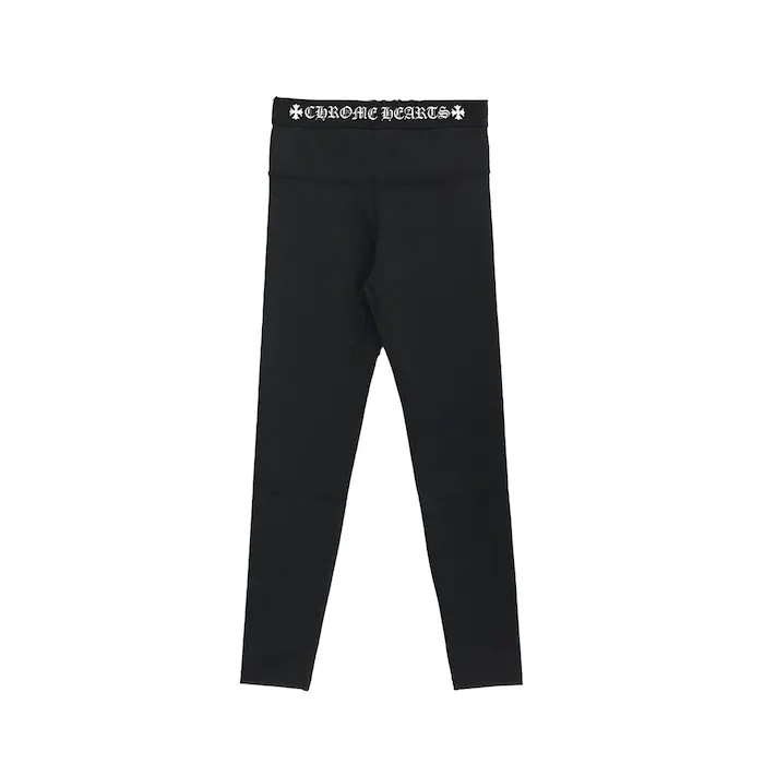image of Chrome Hearts Script Logo Leggings in Black, Women's (Size 28)