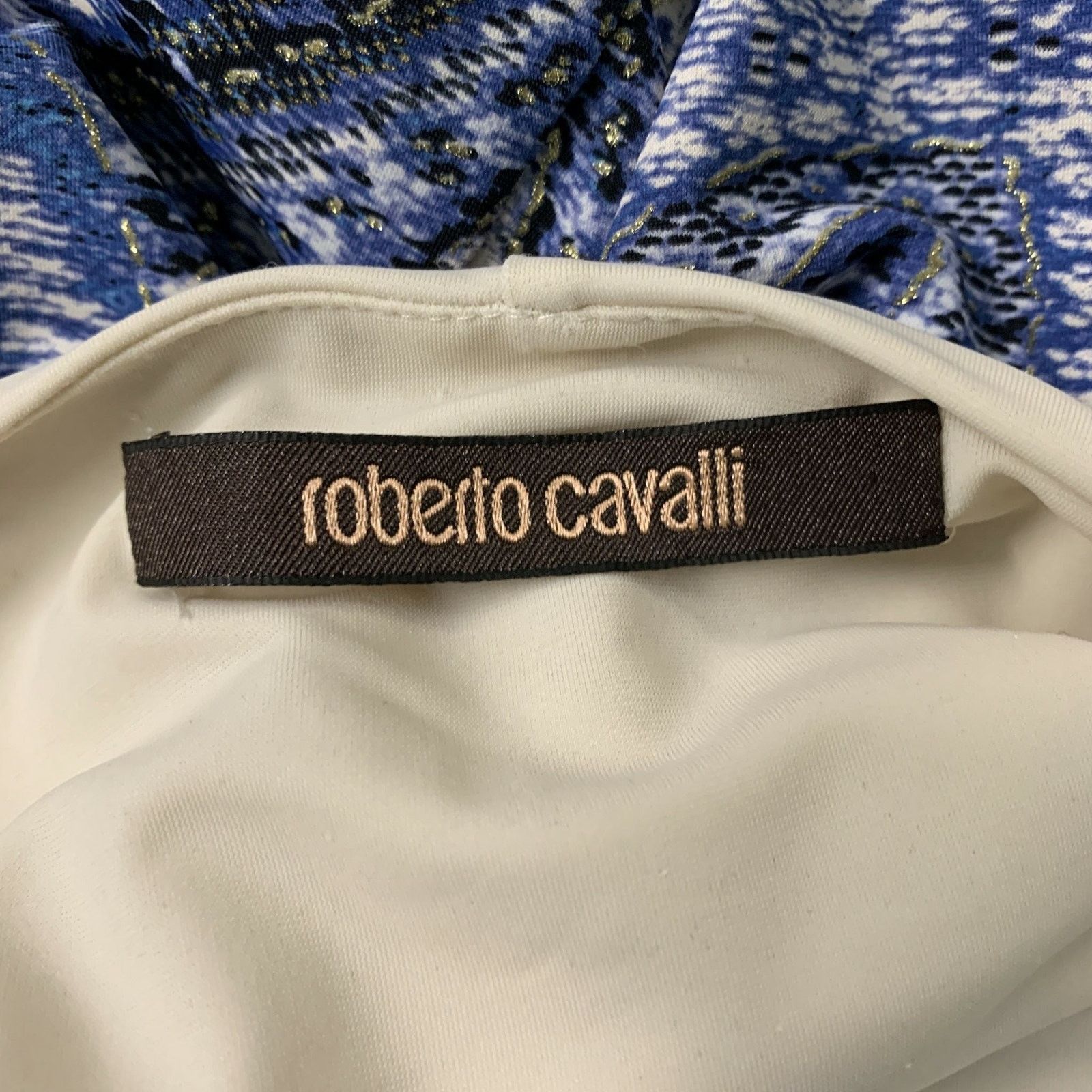 Roberto Cavalli ROBERTO CAVALLI Blue & White Paisley Blouse Size S / US 4 / IT 40 - 6 Thumbnail