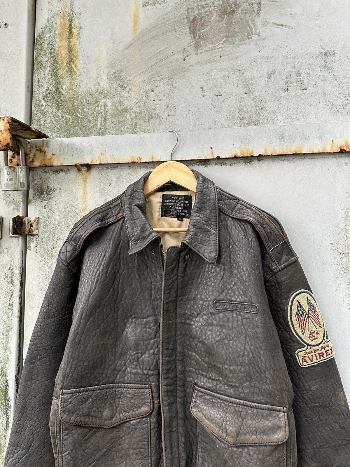 Avirex 🪖Vintage THRASHED A-2 Avirex Leather Aviator Bomber Jacket Size US M / EU 48-50 / 2 - 6 Thumbnail