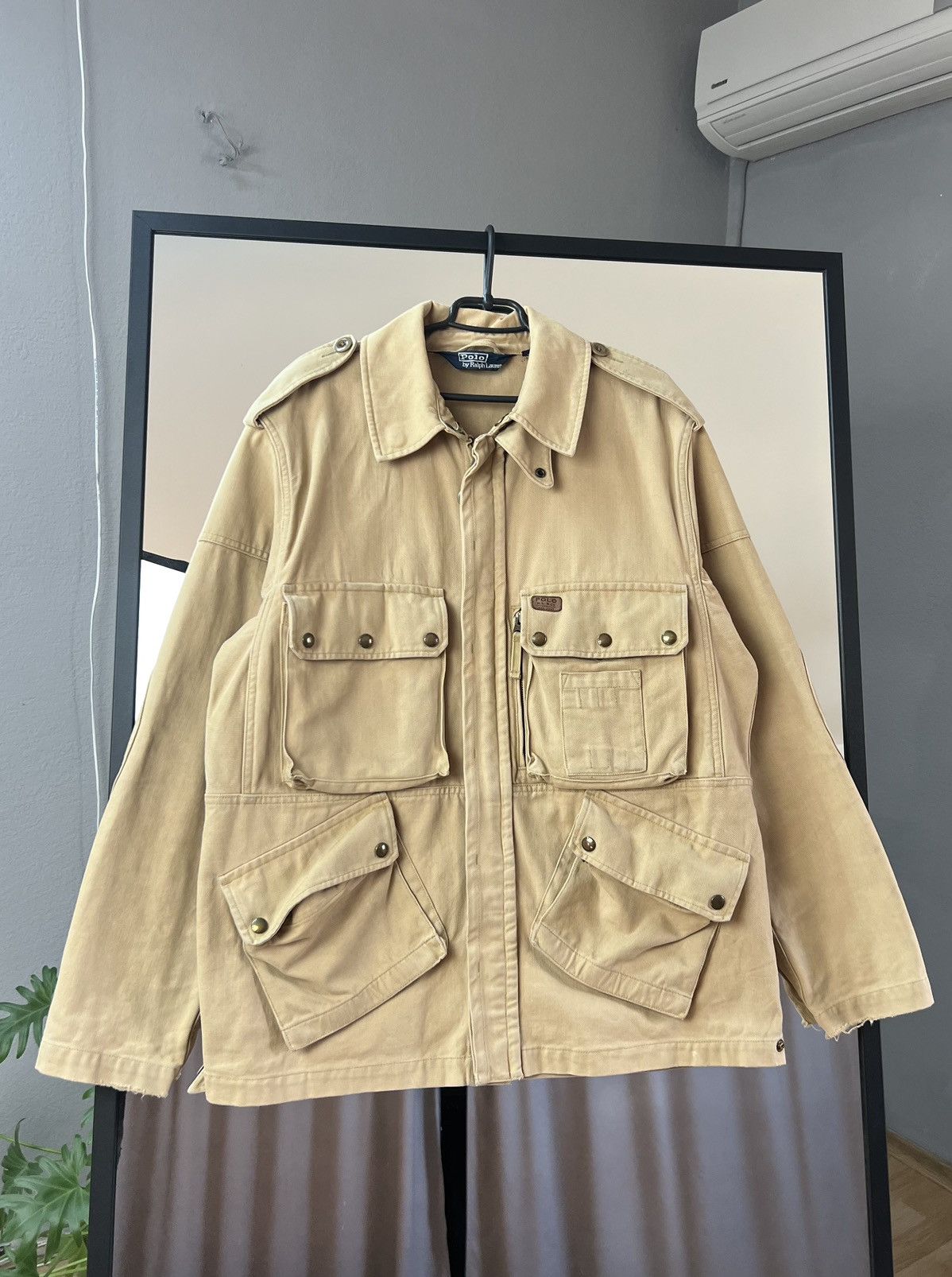 Polo RL Ralph Lauren Distressed Military Field Jacket Y2K