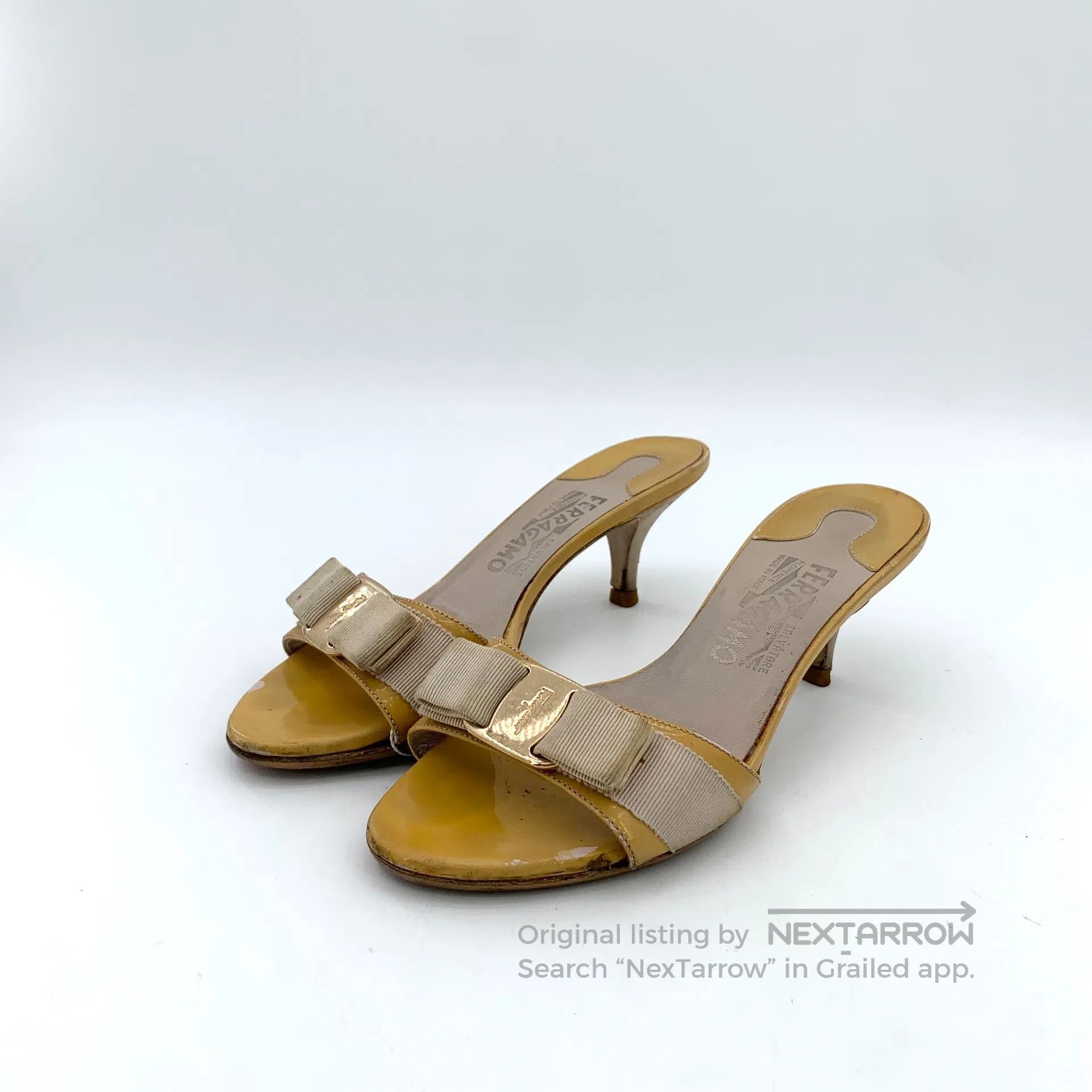 Other Salvatore Ferragamo Yellow Bow Detail High Heel Mule Sanda Size US 5.5 / IT 35.5 - 1 Thumbnail