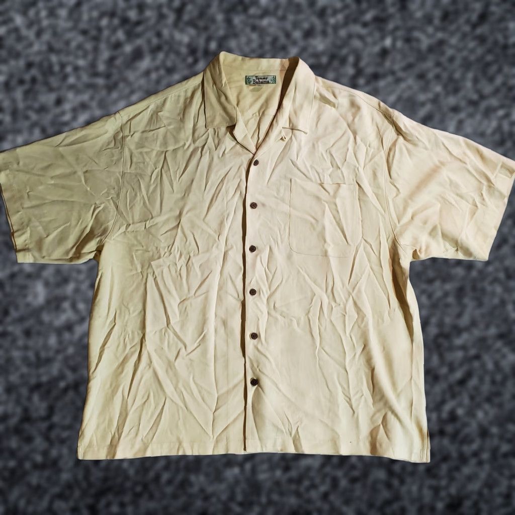 Tommy Bahama Tommy Bahama Button-Up Hawaiian Style Short Sleeve Shirt 100% Silk Mens Sz 2XL Yellow Size US XXL / EU 58 / 5 - 1 Thumbnail
