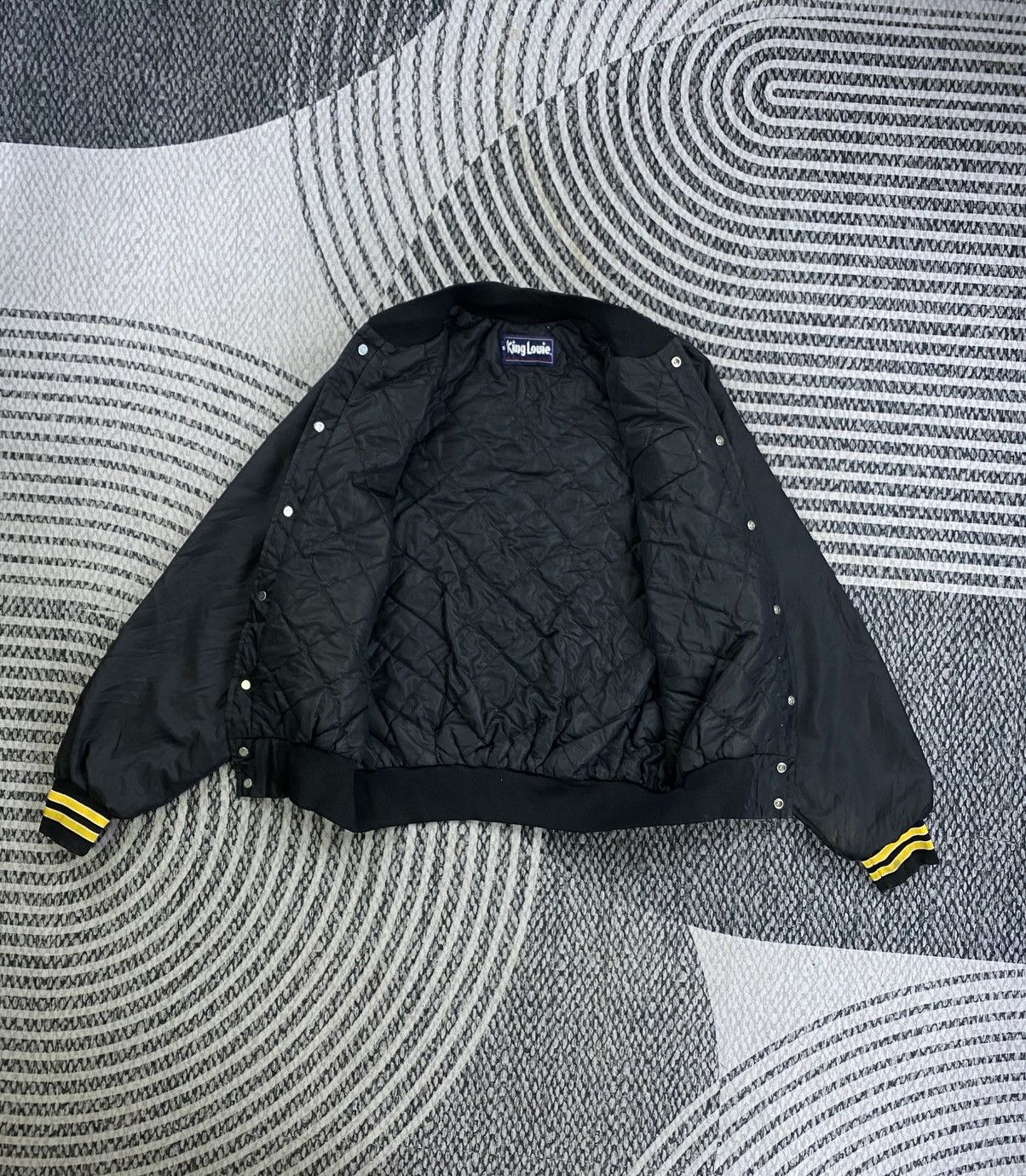 King Vintage 90s King Louie Brookville Wood Product Bomber Jacket Size US L / EU 52-54 / 3 - 5 Thumbnail