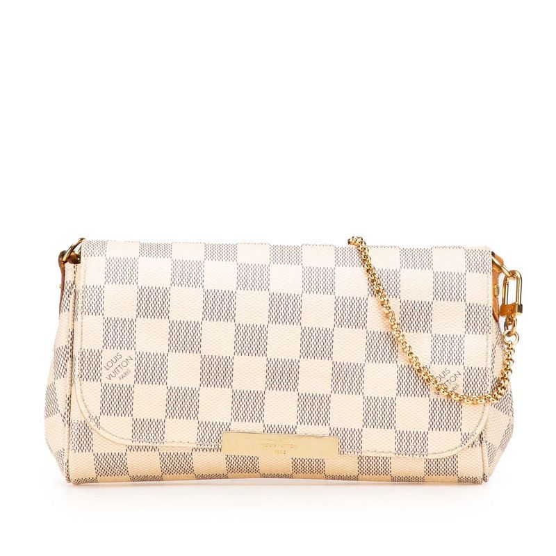 Louis Vuitton Louis Vuitton Favorite Pm Damier Azur 2Way Bag Canvas Shoulder Bag N41277 in White, Women's
