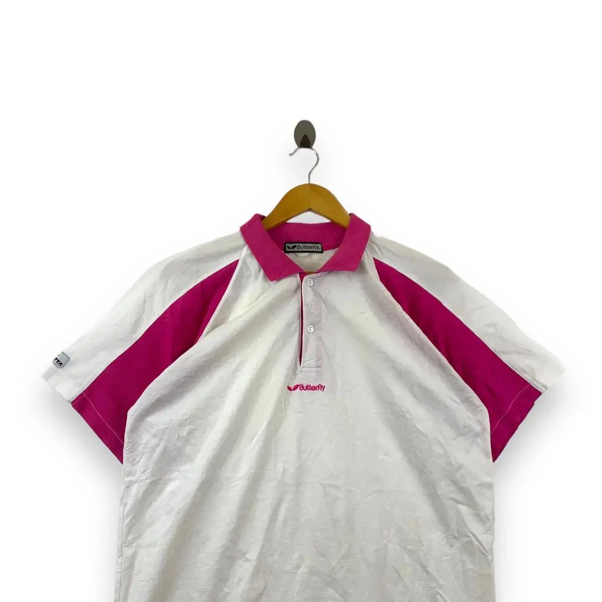 Vintage Vintage BUTTERFLY JAPAN JTTA Table Tennis Polo Tee Shirt Size L / US 10 / IT 46 - 2 Thumbnail