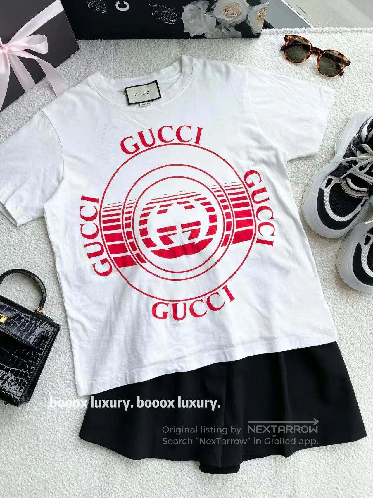 Gucci Guicci Printed logo short sleeves| Size S / US 4 / IT 40 - 1 Thumbnail