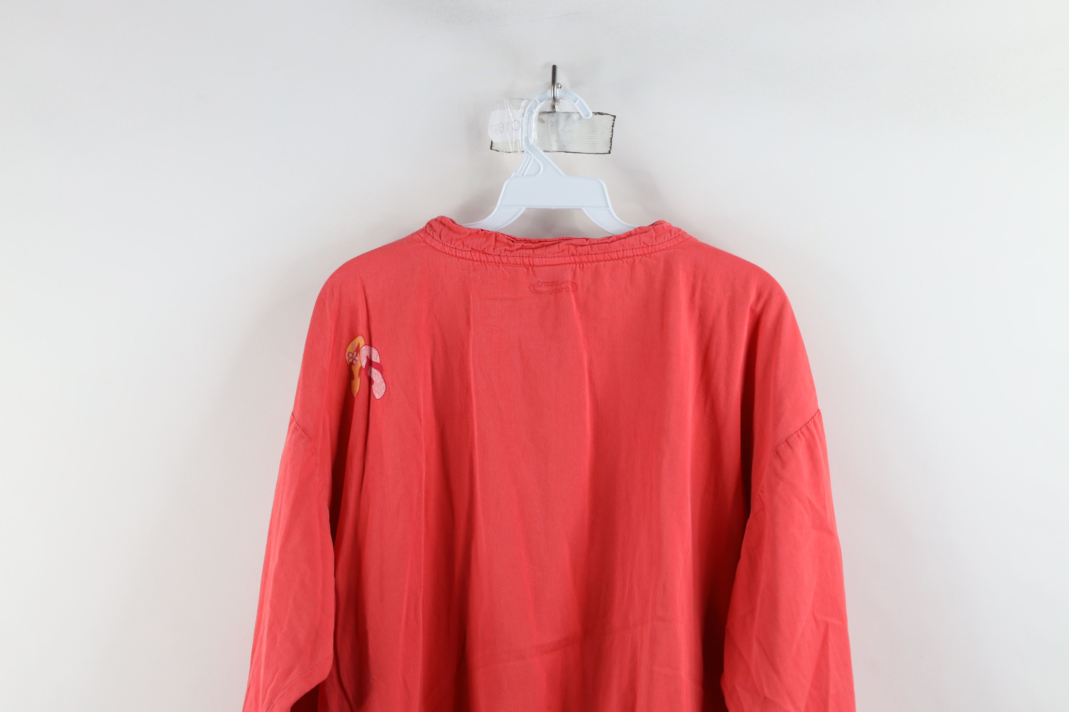 Vintage Vintage 90s Streetwear Flip Flop Pullover Henley Jacket Pink Size L / US 10 / IT 46 - 14 Thumbnail